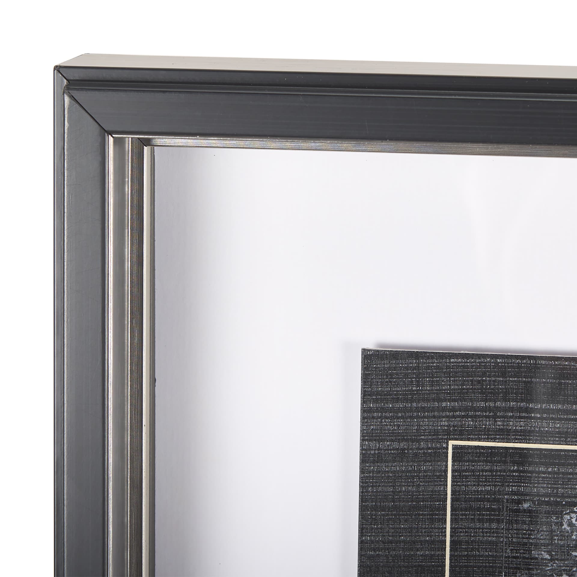 Black Composition I by Mercana Studio Hand Embellished Textured Framed Art Print Matted under Glass — product photograph
