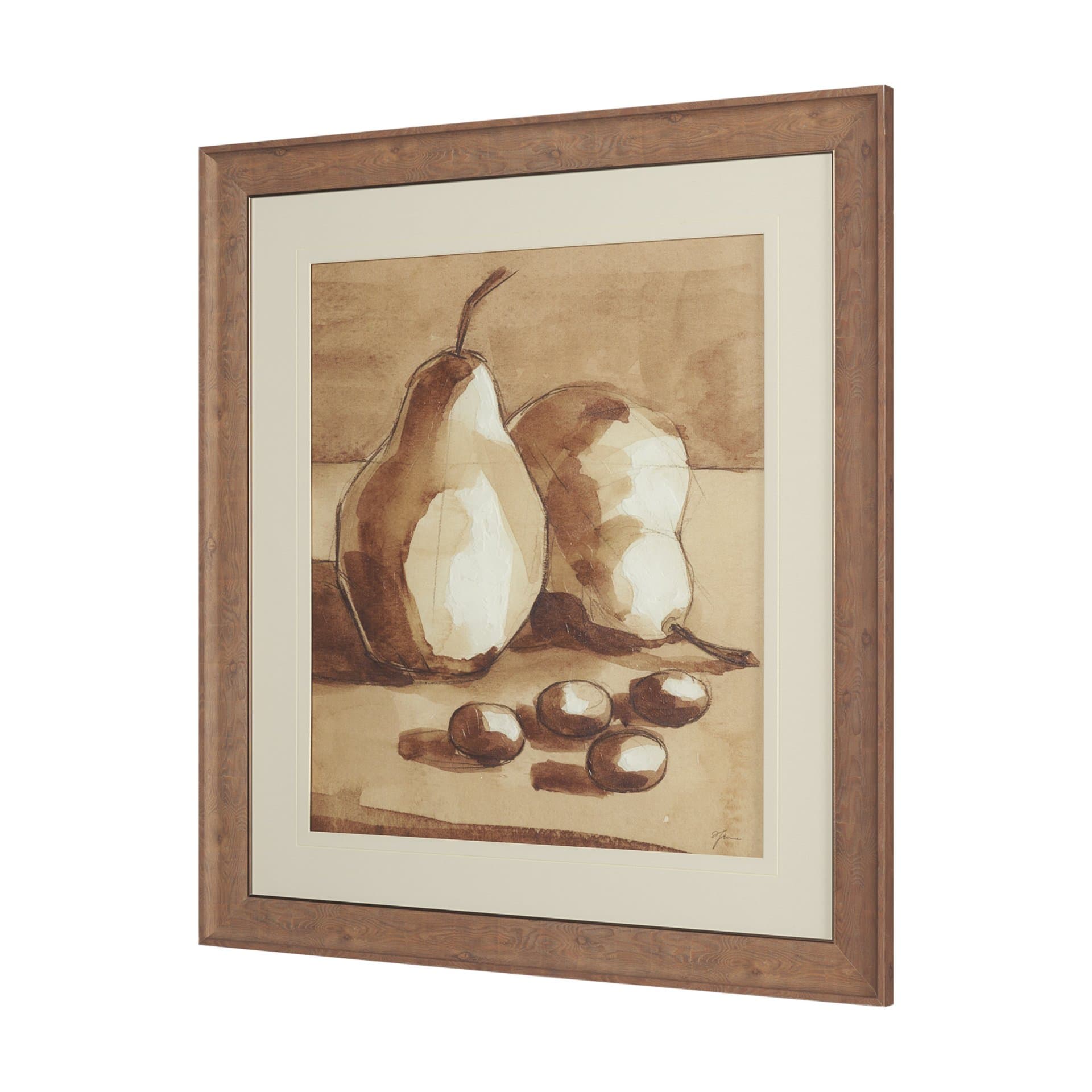 Pear Study I by Mercana Studio Hand Embelished Textured Framed Artwork Matted under Glass — product photograph