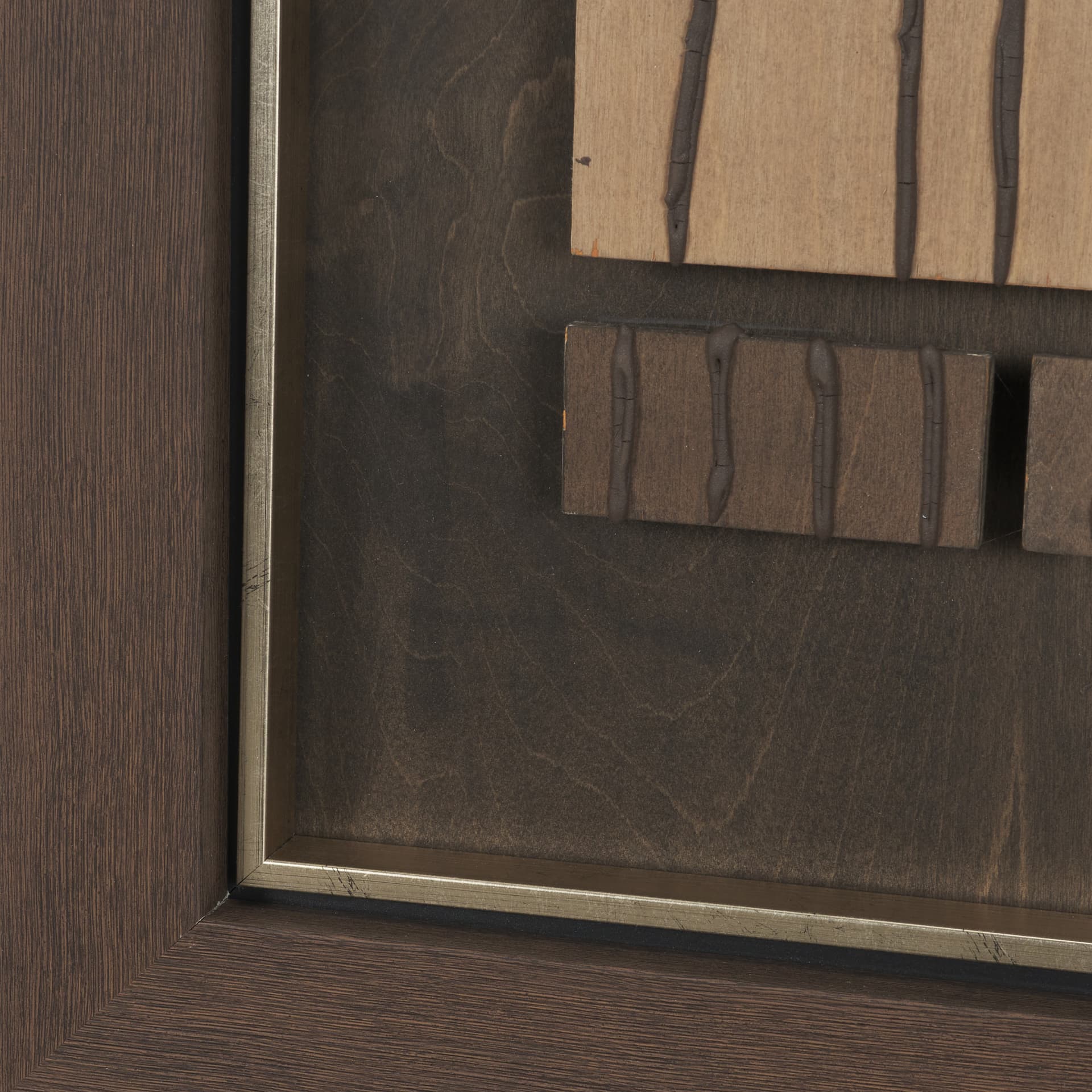 Timber Mosaic III by Mercana Studio Handmade Original Framed Artwork Matted — product photograph