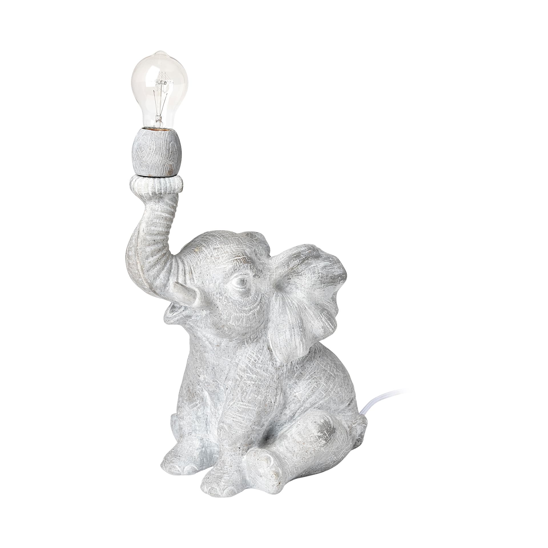 Tantor (15.9"H) Gray Resin Elephant Calf Table Lamp — product photograph
