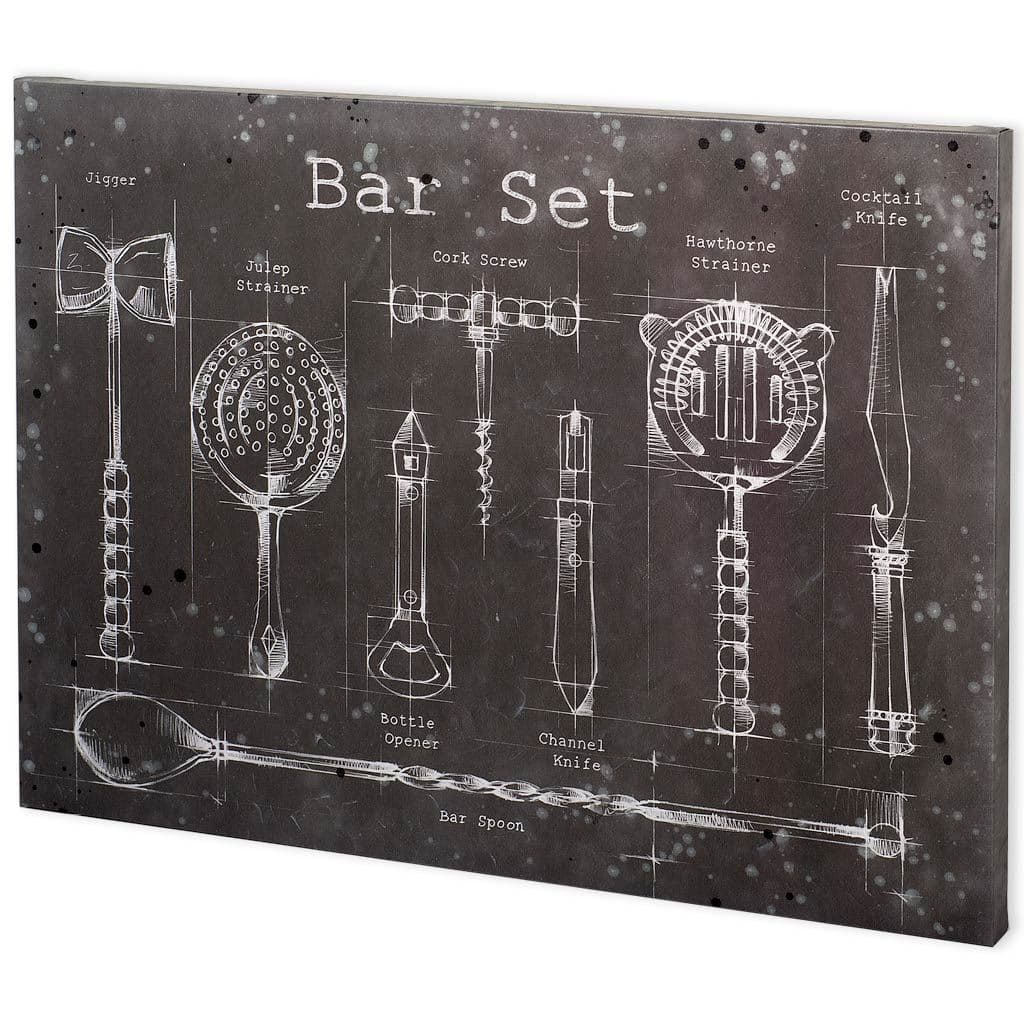 Bar Set by Mercana Studio a Hand Embellished Textured Canvas — product photograph