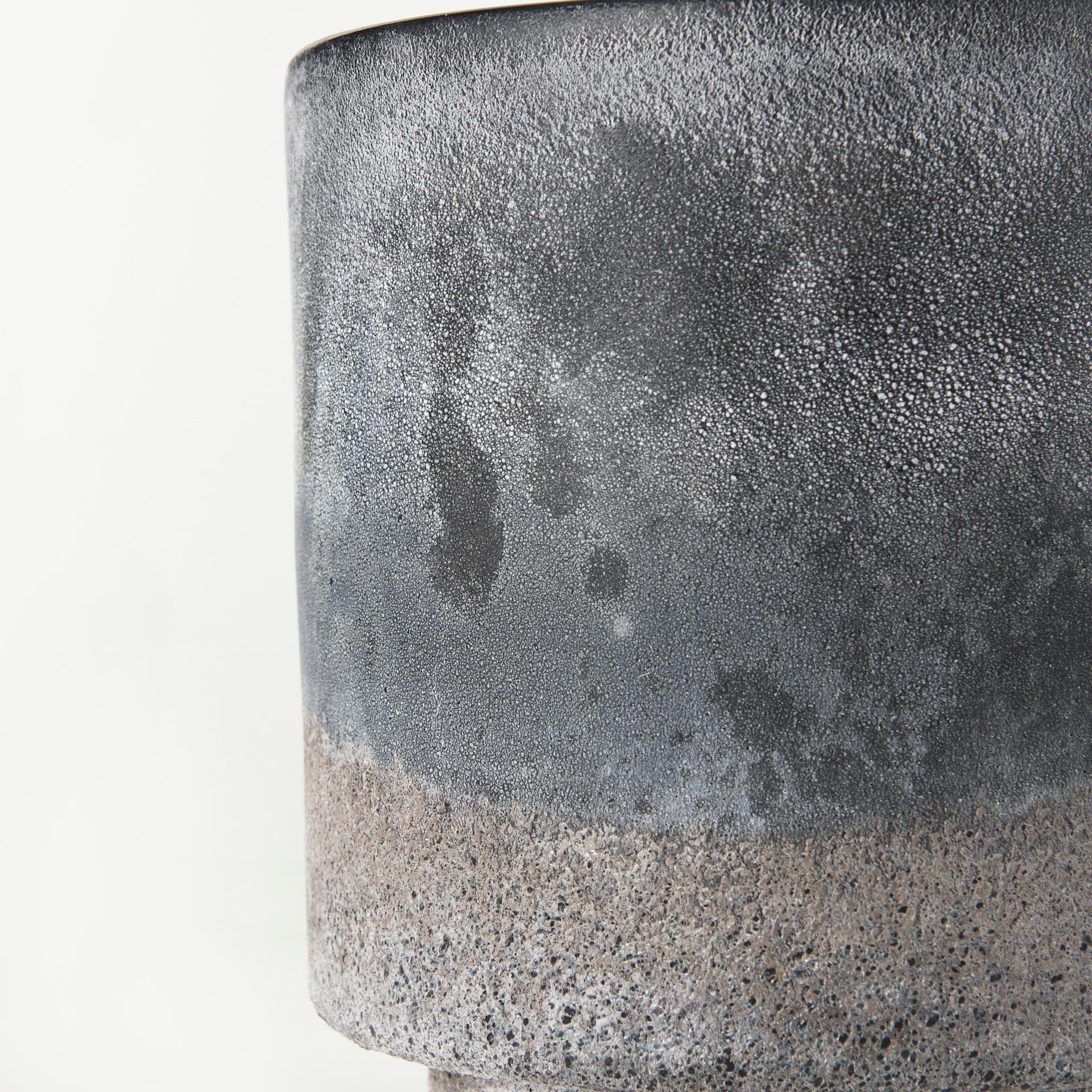 Squally 8.0L x 8.0W x 8.6H Black/Brown Glass Ombre Textured Vase — product photograph