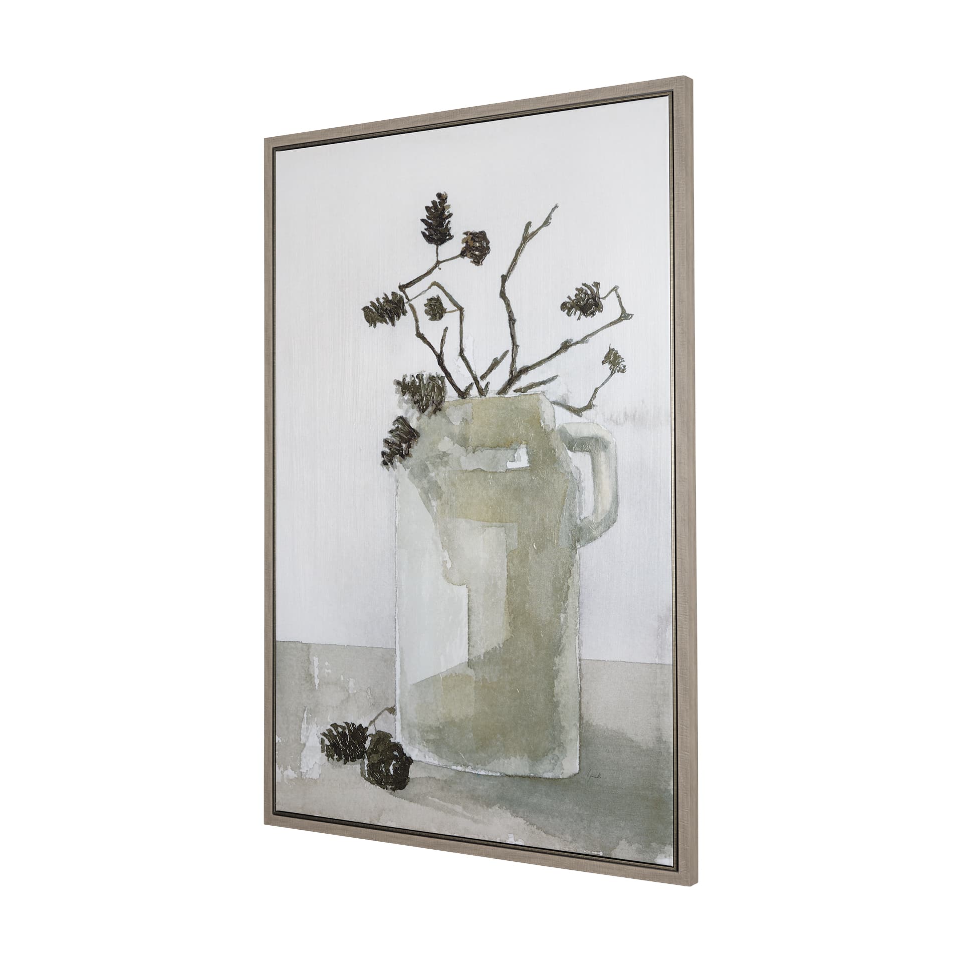 Earthenware by Mercana Studio a Hand Embellished Textured Framed Canvas — product photograph