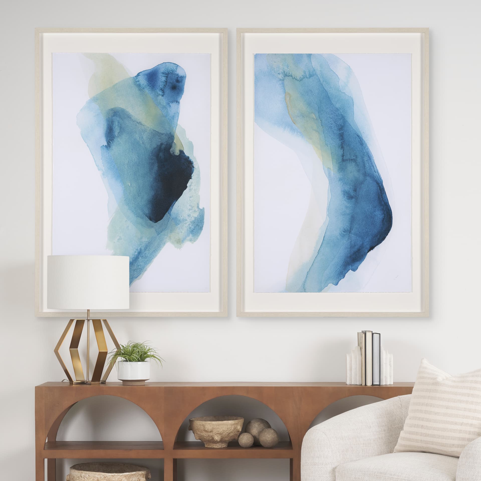 Raw Emotions II by Ira Havuka a Hand Embellished Textured Framed Art Print Matted under Glass — in a styled room