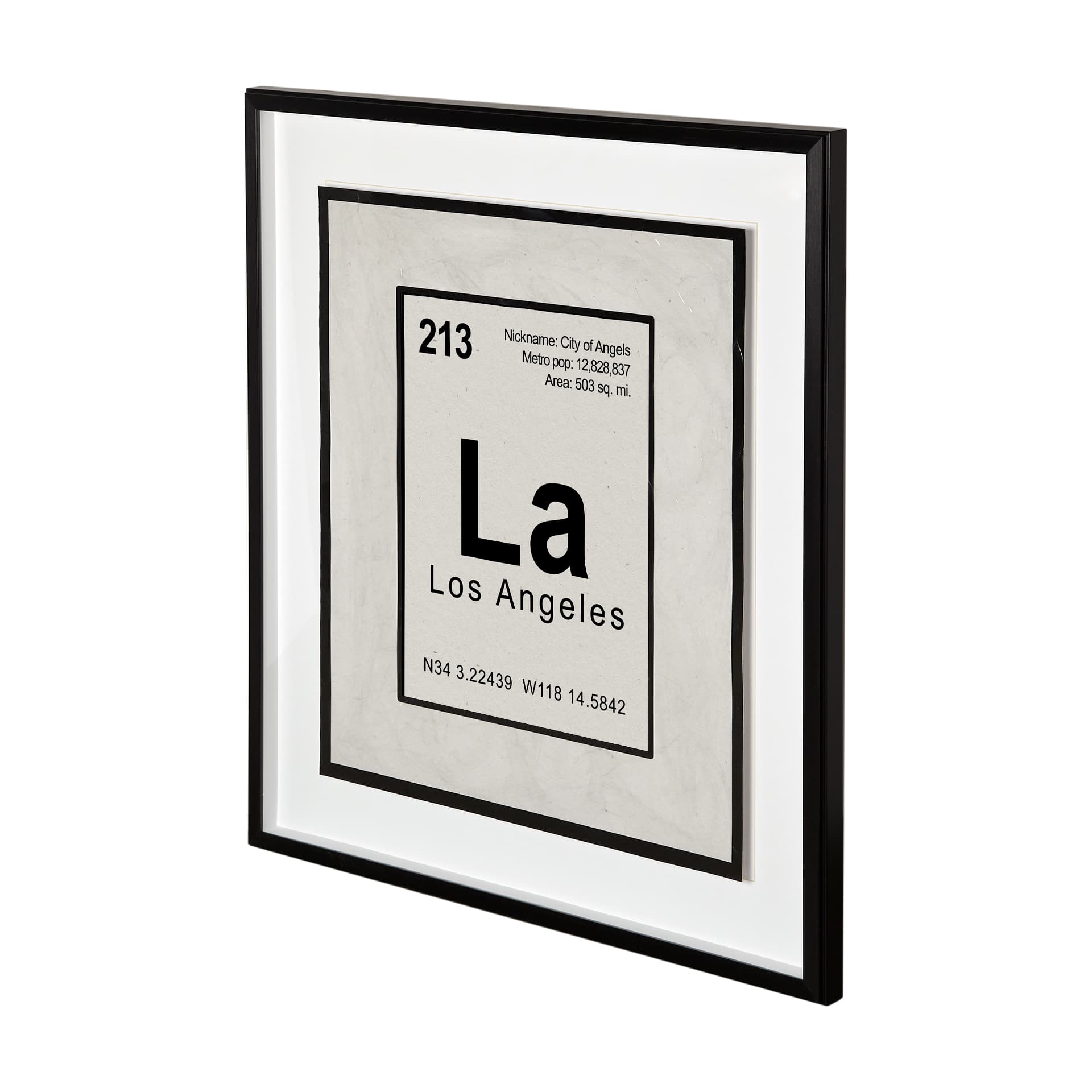 Breaking Los Angeles B by THE Studio a Hand Embellished Textured Framed Art Print Matted under Glass — product photograph
