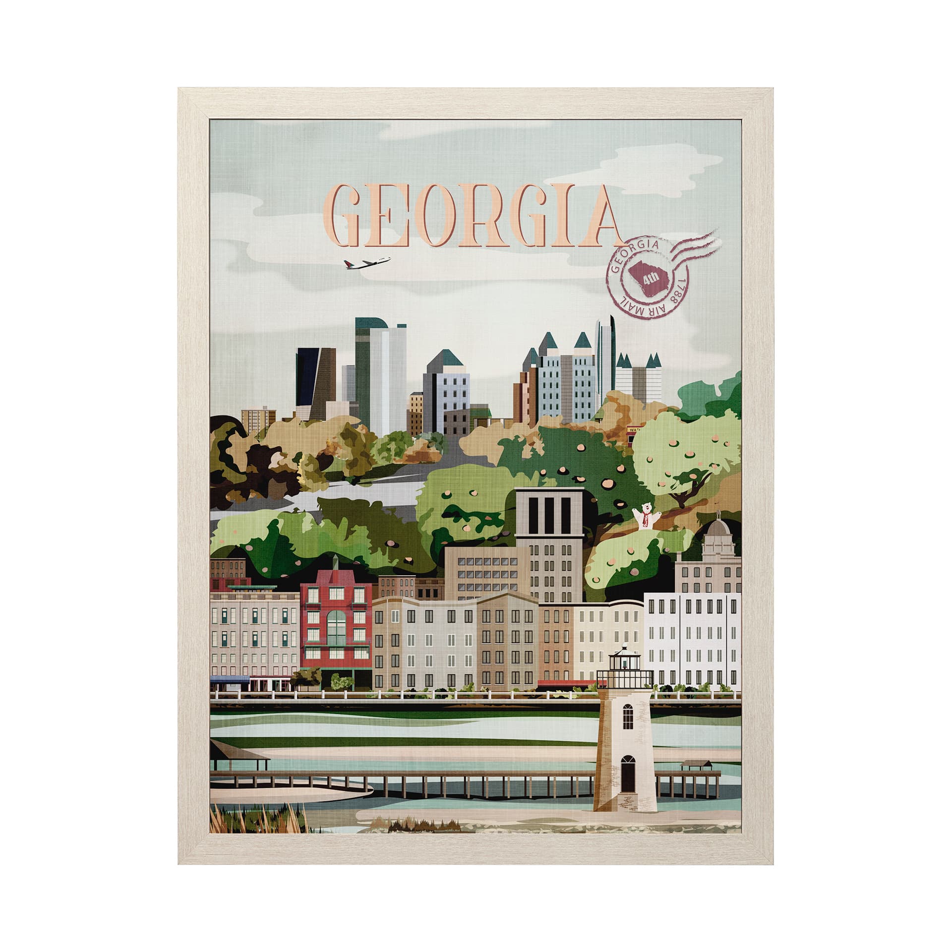 Georgia Go USA (L) by Mercana Studio a Hand Embellished Decograph Framed Art Print — product photograph