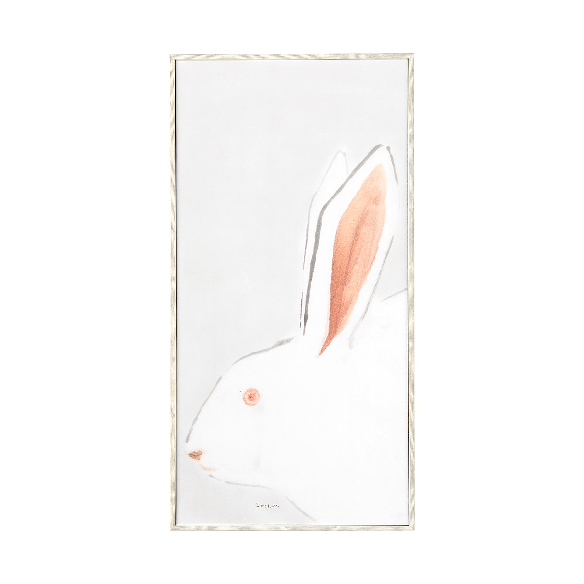 Rabit Gazing II by Mercana Studio a Hand Embellished Textured Framed Art Print — product photograph