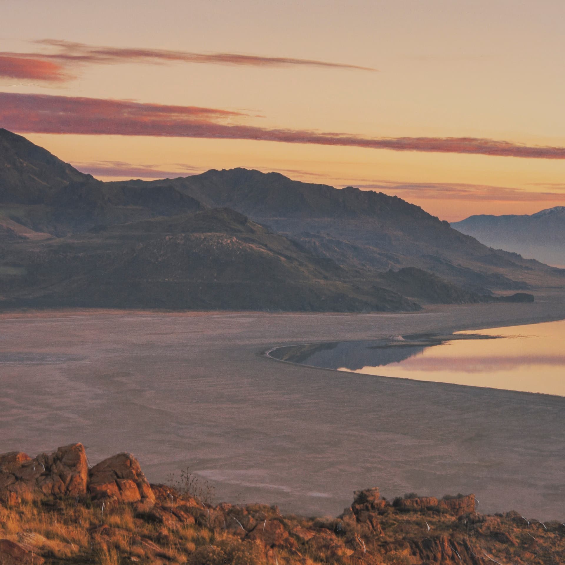 Salt Lake Sunrise by Gary Blatter a Hand Embellished Framed Photo Art Print Matted under Glass — product photograph