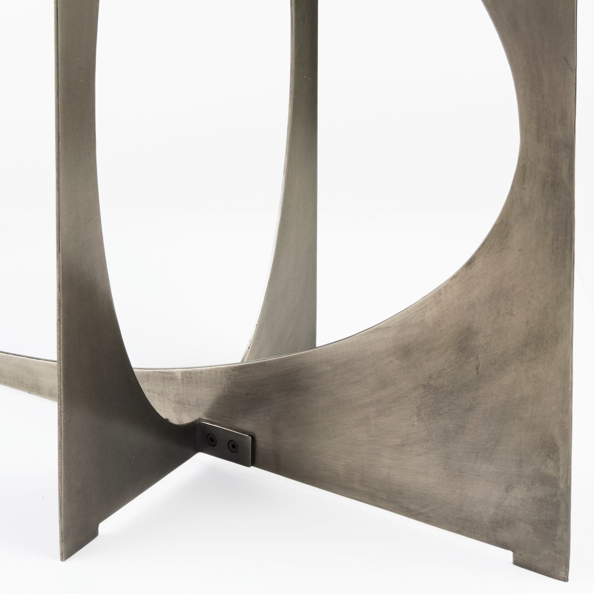 Reinhold IV Black Marble Top Iron Console Table — product photograph