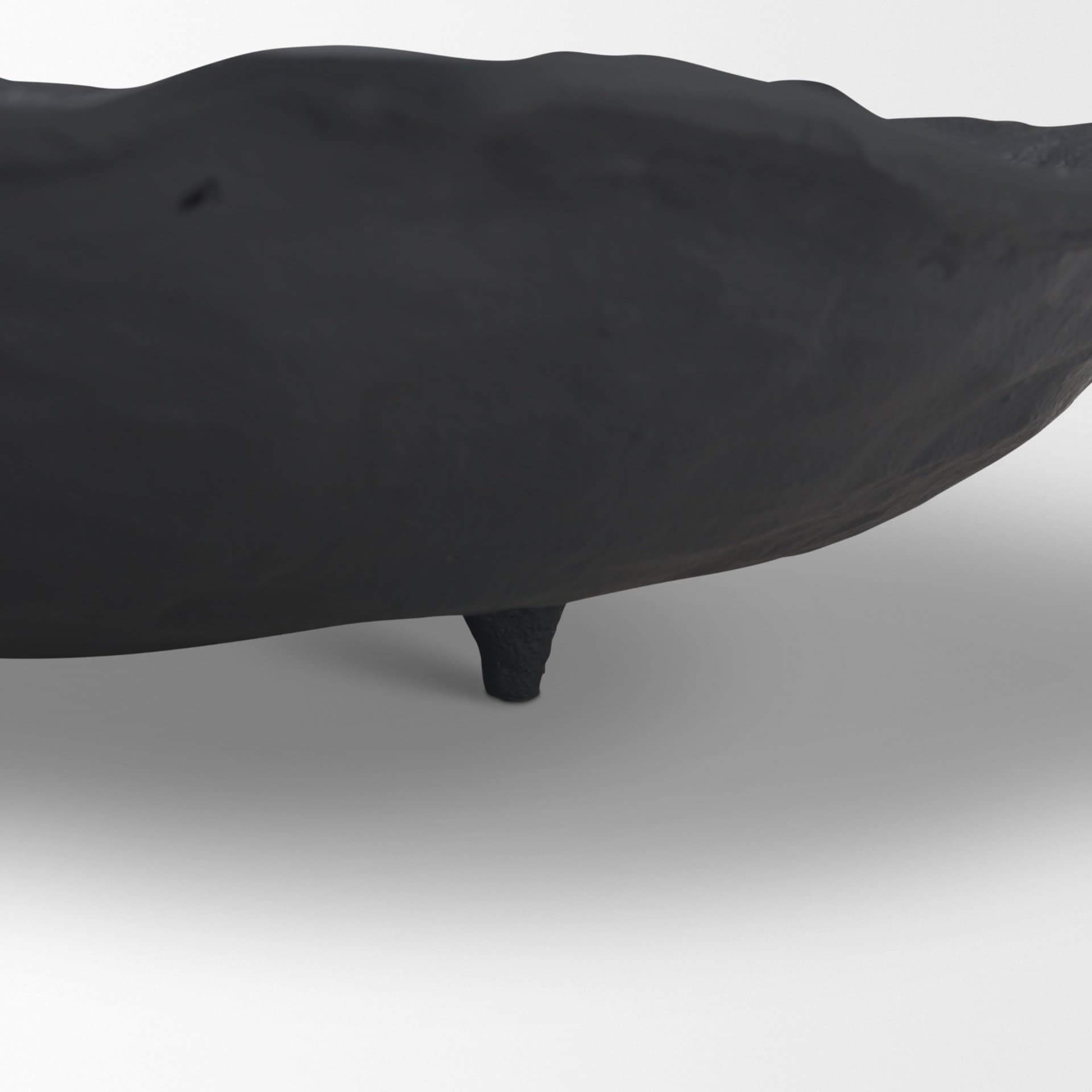 Verdant Large Matte Black Metal Decorative Centerpiece Bowl — product photograph