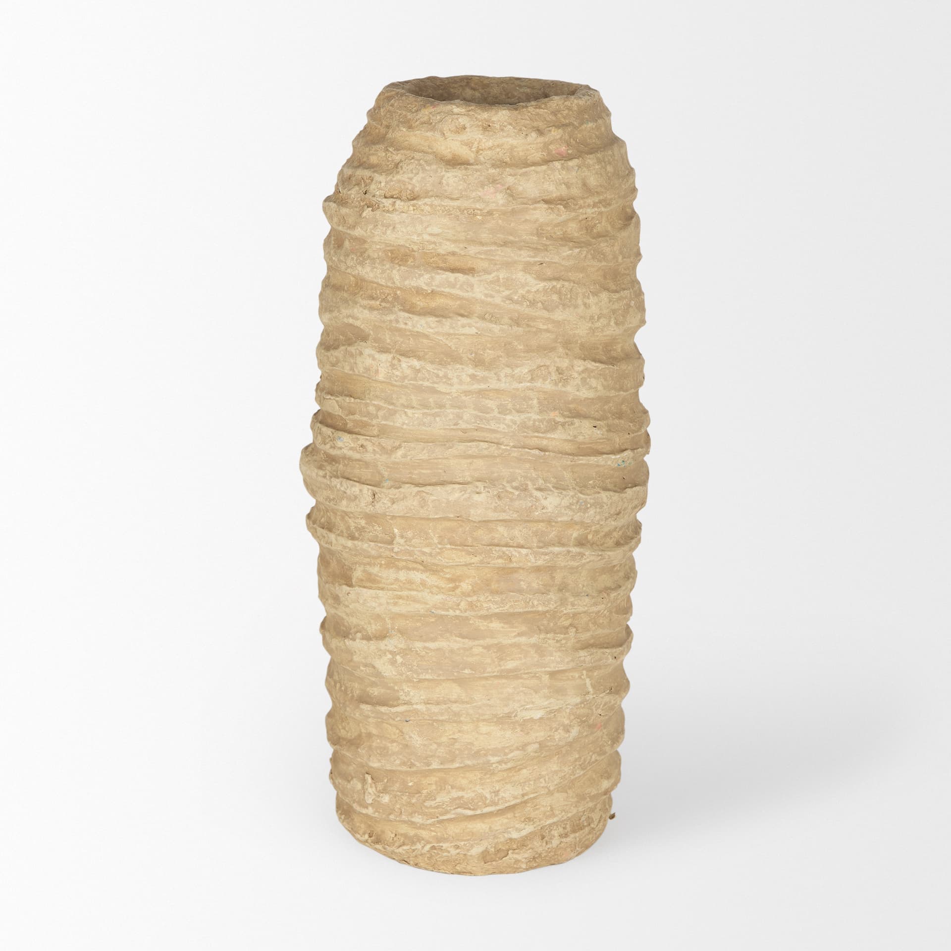 Kamli Large Beige Paper Mache Vase — product photograph