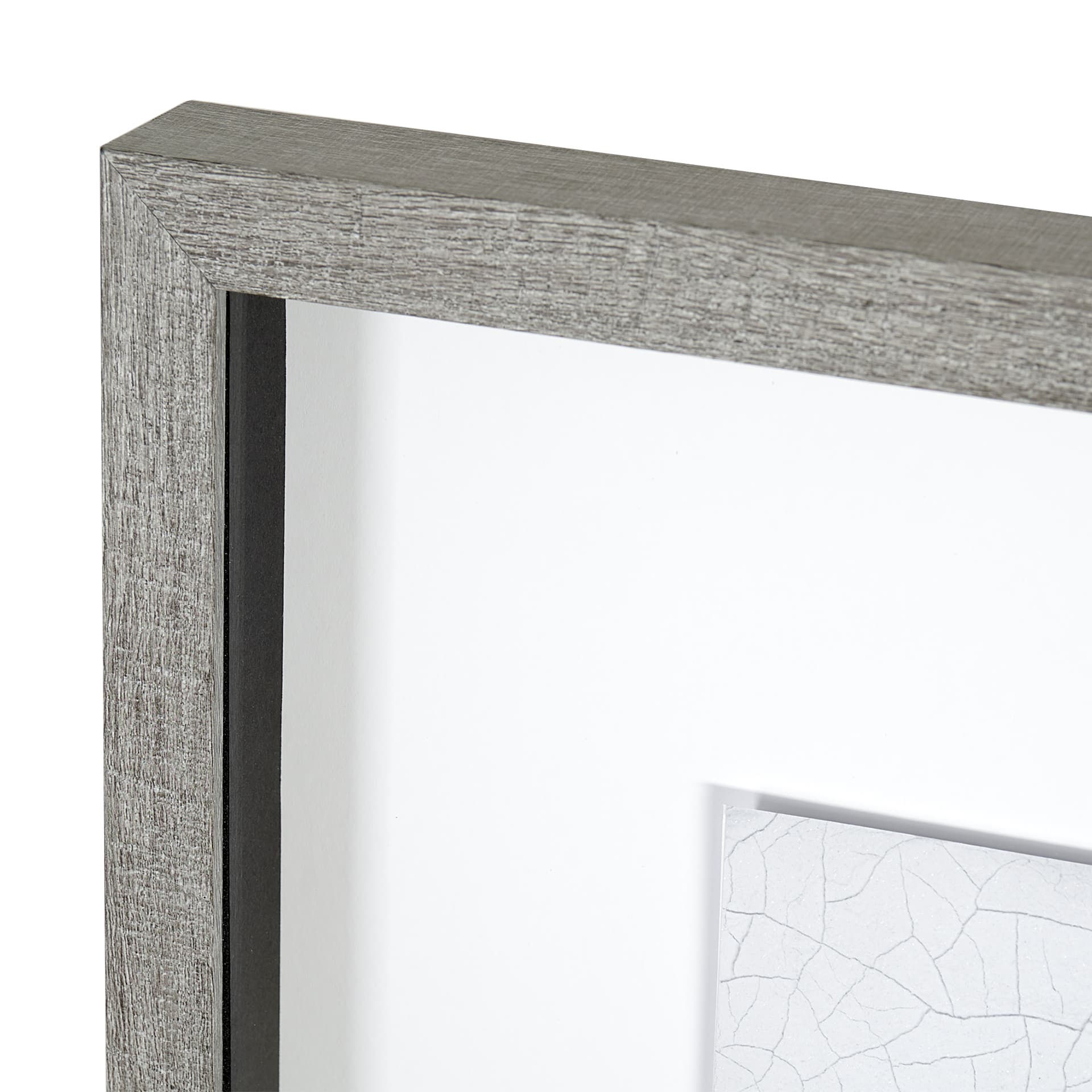 Yang (White) by Mercana Studio a Hand Embellished Textured Framed Art Print Matted under Glass — product photograph