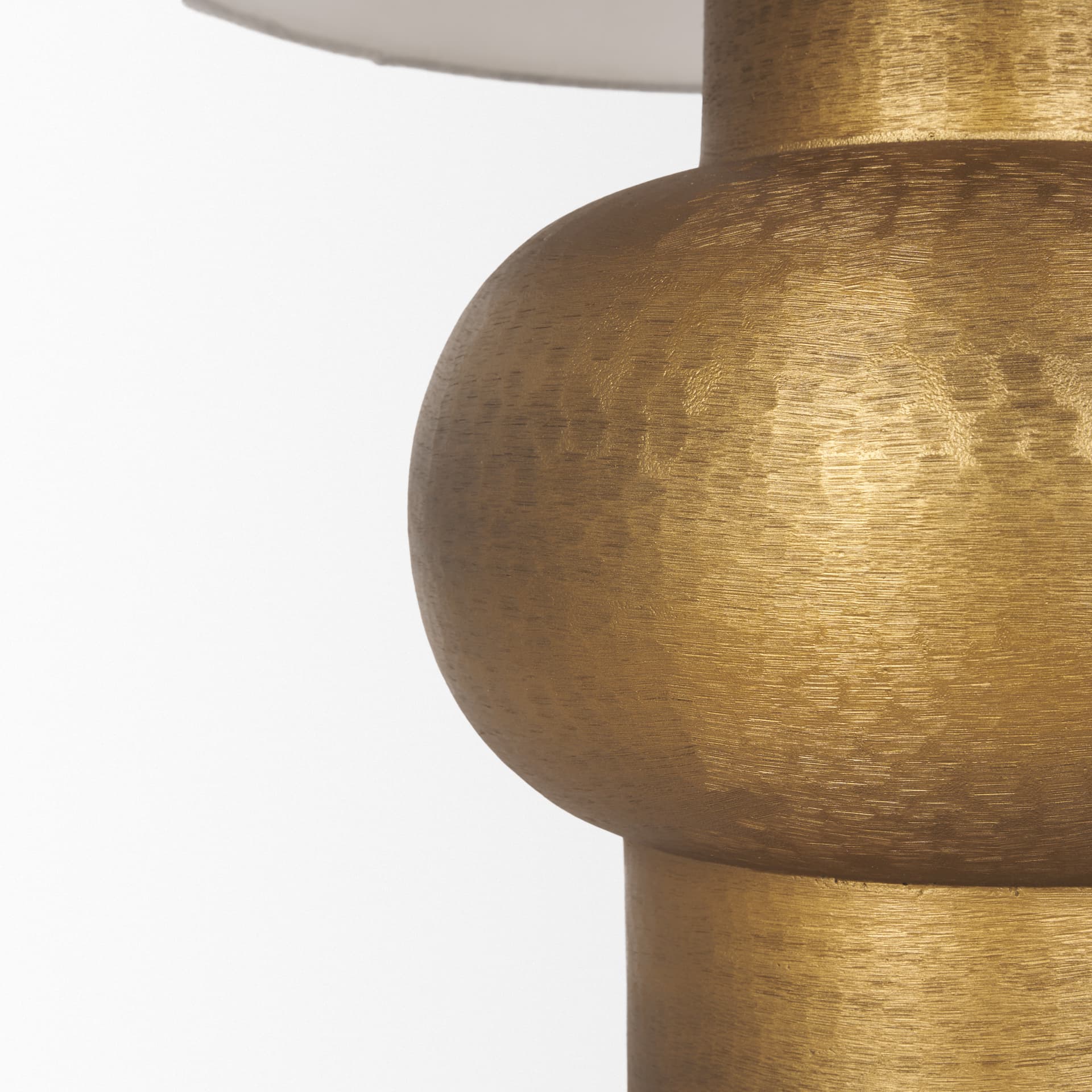 Salaah Antique Gold Brushed Metal w/ Cream Shade Table Lamp — product photograph