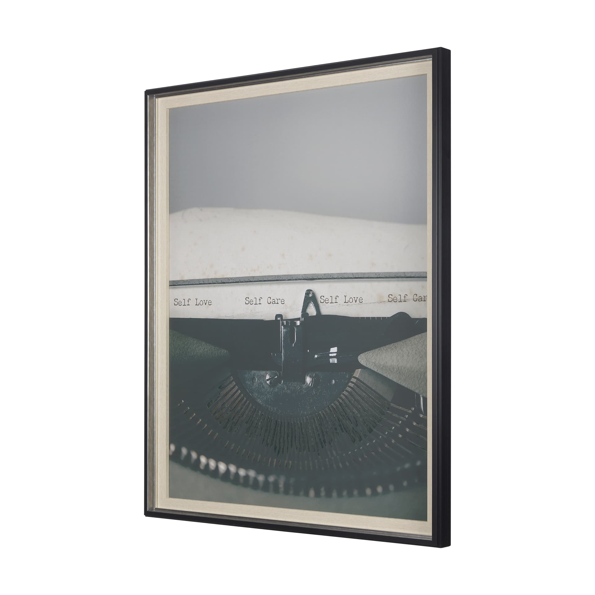 Typewriter Notes Care by Mercana Studio Hand Embellished Textured Framed Photo Art Print Matted unde — product photograph