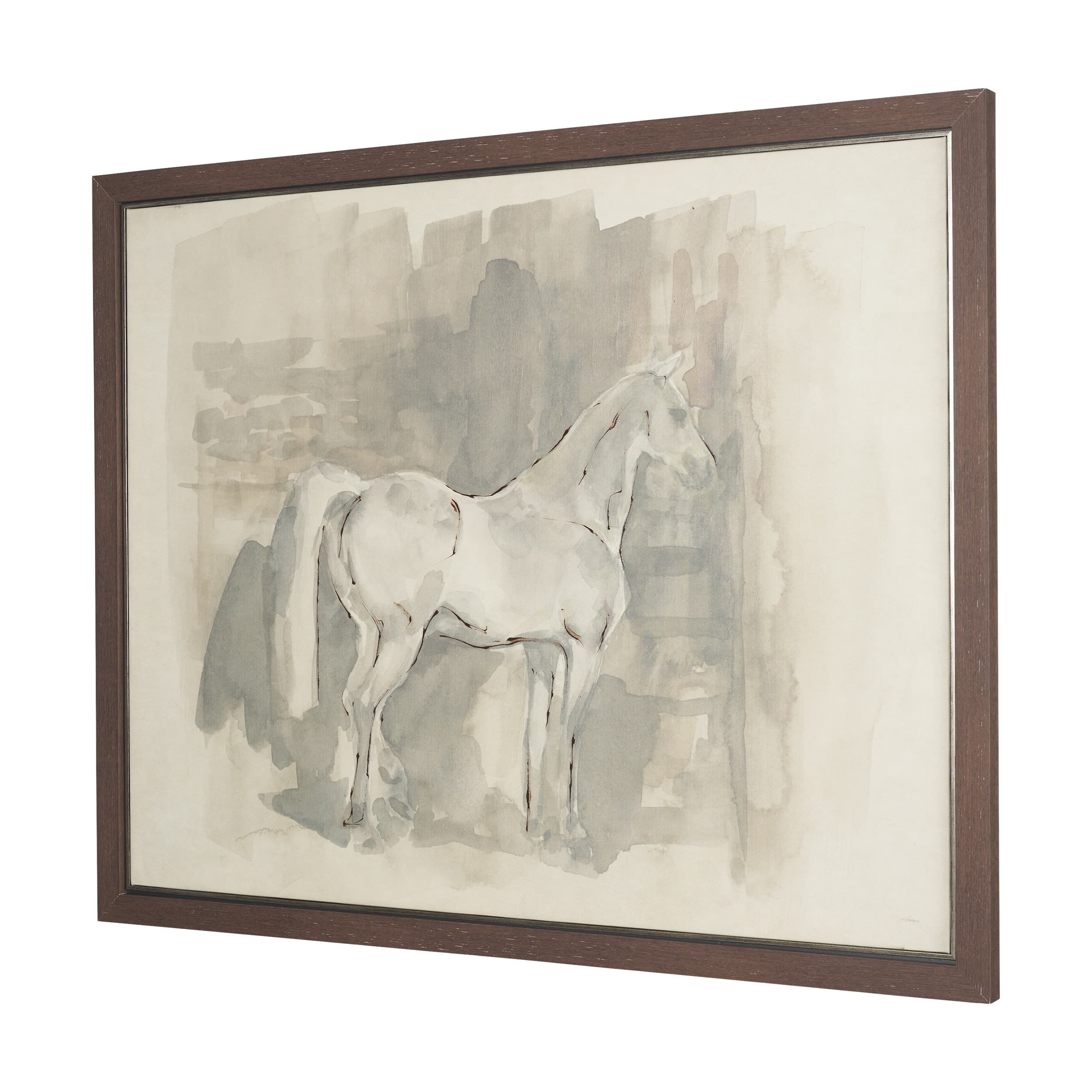 Figure Study: Equine Form I by Mercana Studio Hand-Embellished Textured Framed Canvas Artwork — product photograph