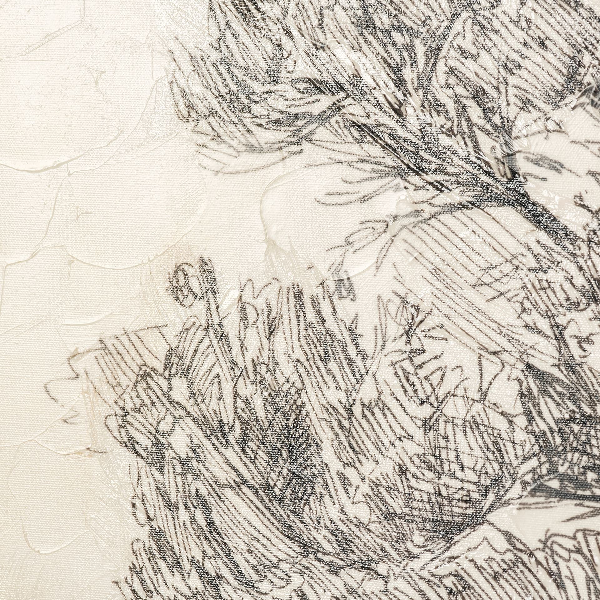 Pacific North West Tree Sketch III by Melissa Wang a Hand Embellished Textured Canvas — product photograph