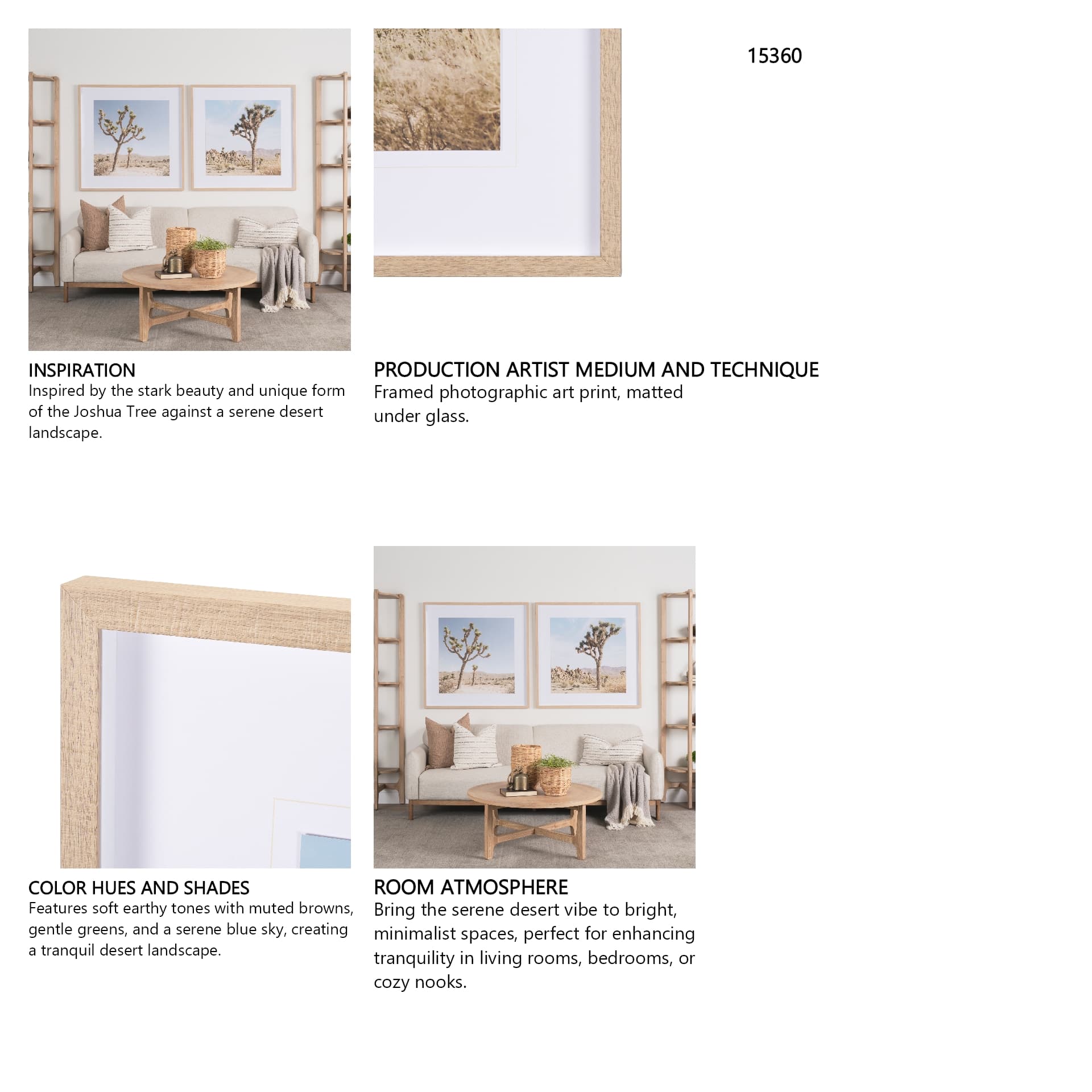 Joshua Tree 3 by THE Studio a Framed Photo Art Print Matted under Glass — in a styled room