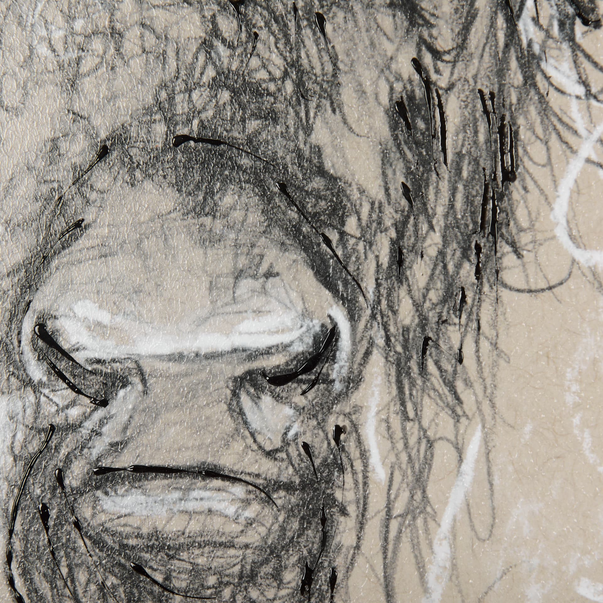 Sketch of Animal IX (Bison) by Mercana Studio Hand Embellished Framed Art Print Matted under Glass — product photograph