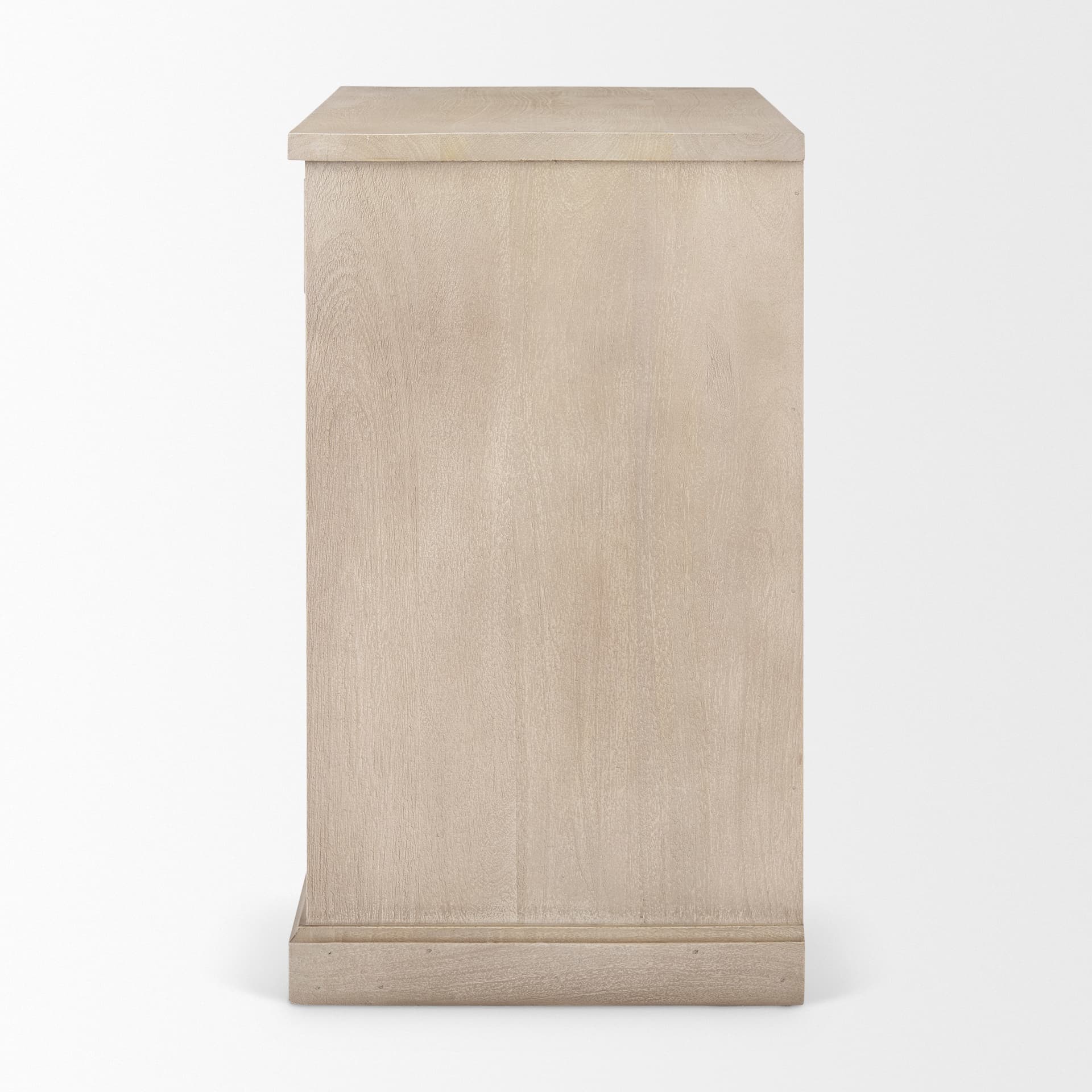 Braxton 33.5L x 18.5W x 31.5H Beige Wood W/Black Accents 2 Door Accent Cabinet — product photograph