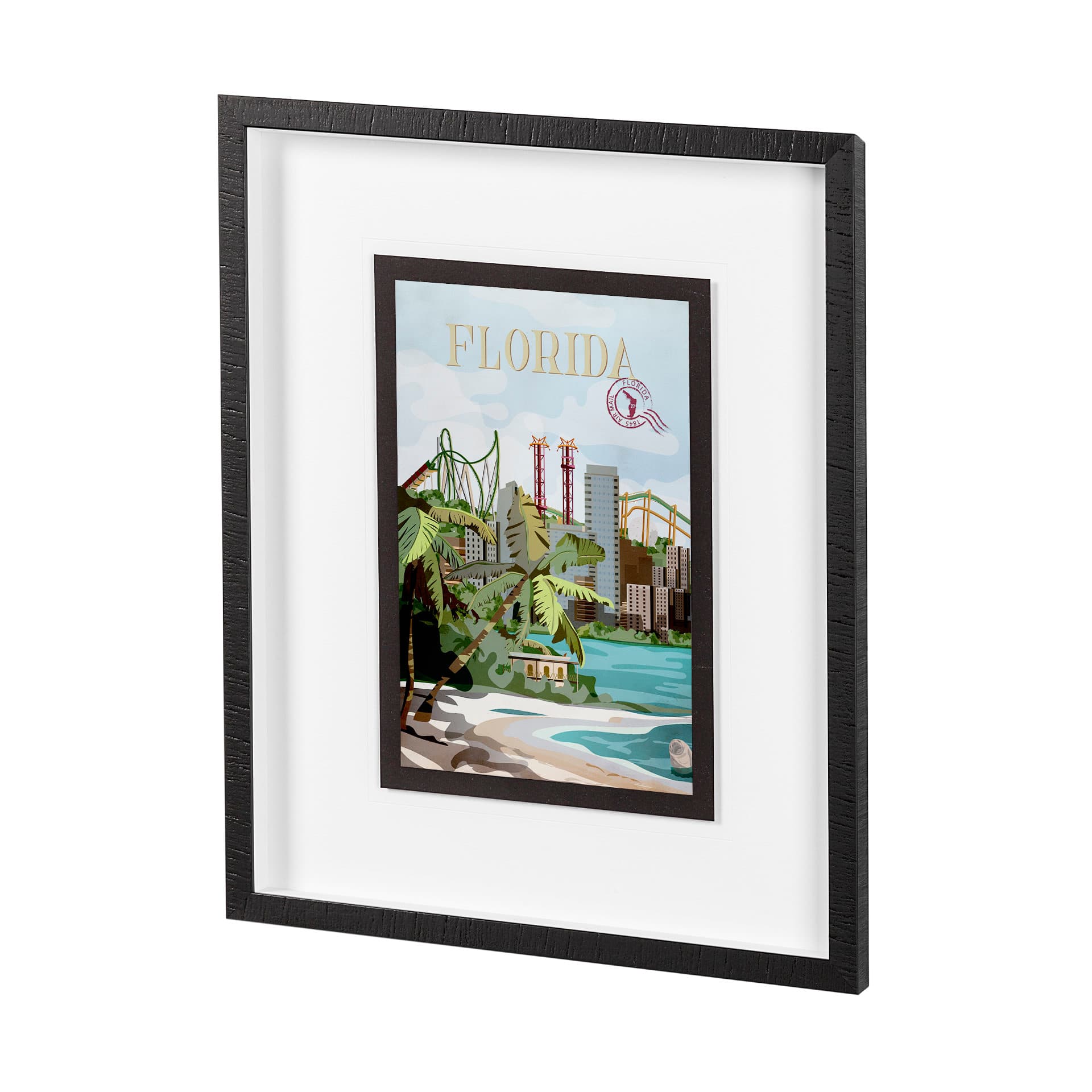 Florida Go USA (M) by Mercana Studio a Framed Art Print Matted under Glass — product photograph
