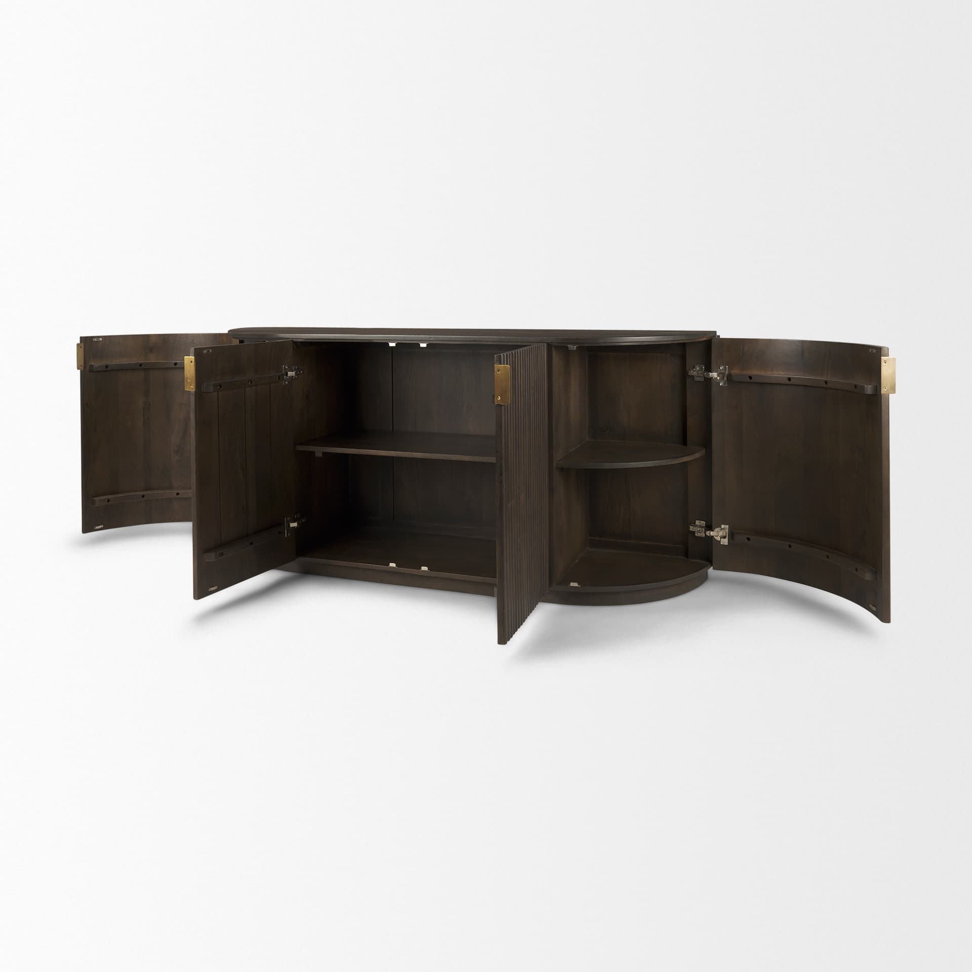 Terra 72L x 18W x 32H Dark Brown Wood Fluted Sideboard — product photograph
