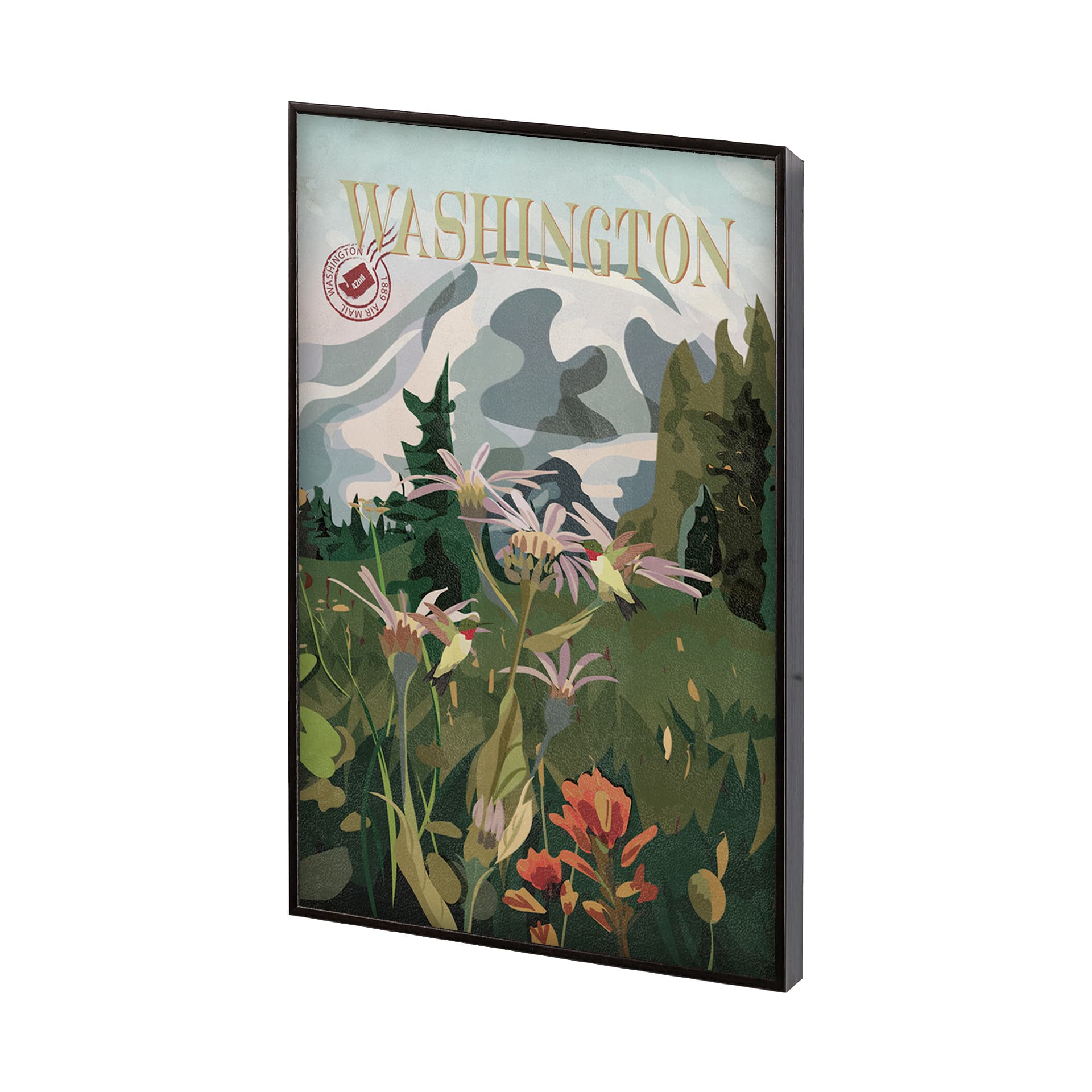 Washington Go USA (SM) by Mercana Studio a Hand Embellished Decograph Framed Art Print — product photograph