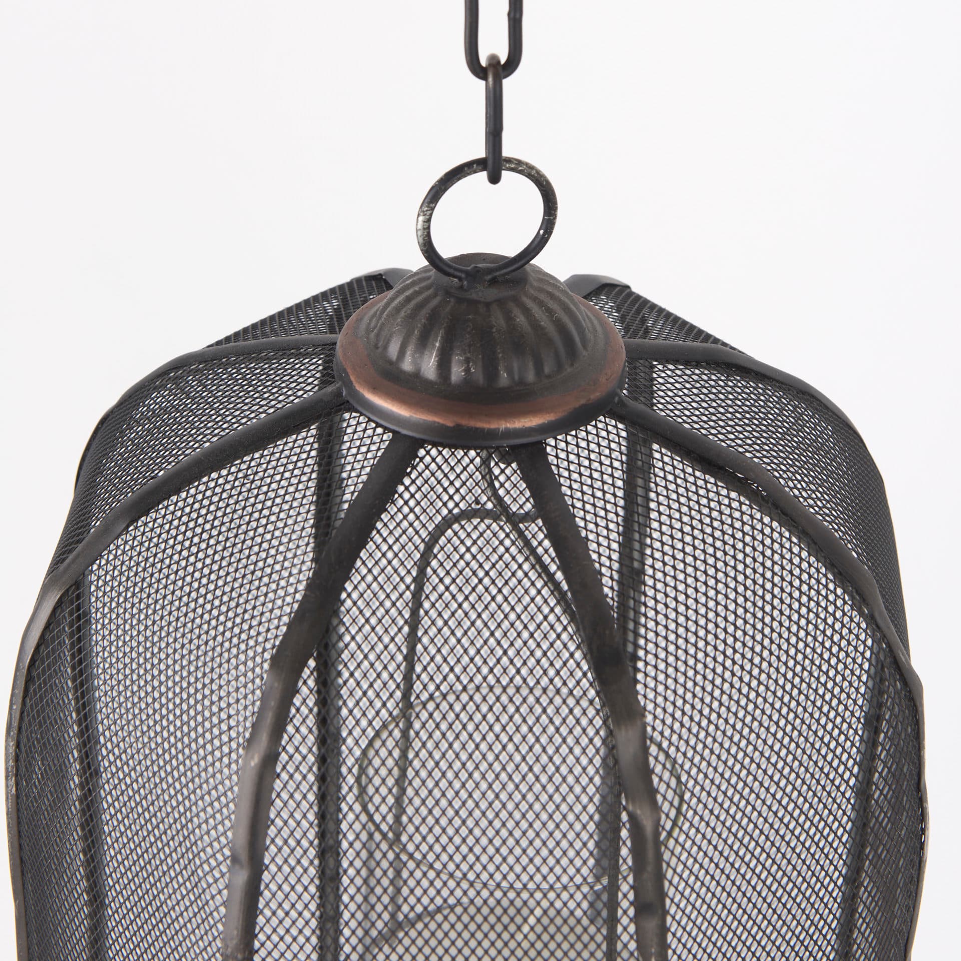 Jutland Set of Three Black Metal Bird Cage Candle Holder Lanterns — product photograph