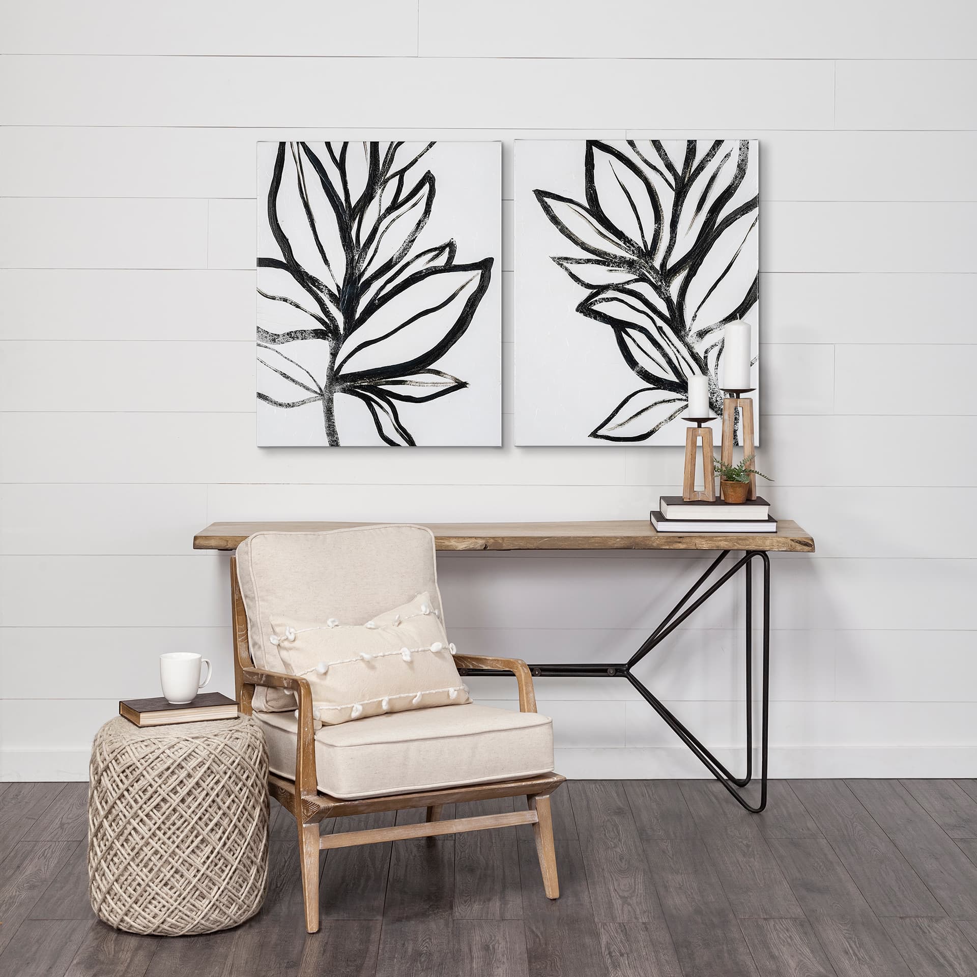 Erica 13x21 Cream With White Detail Pillow Cover w/Down Filler — product photograph