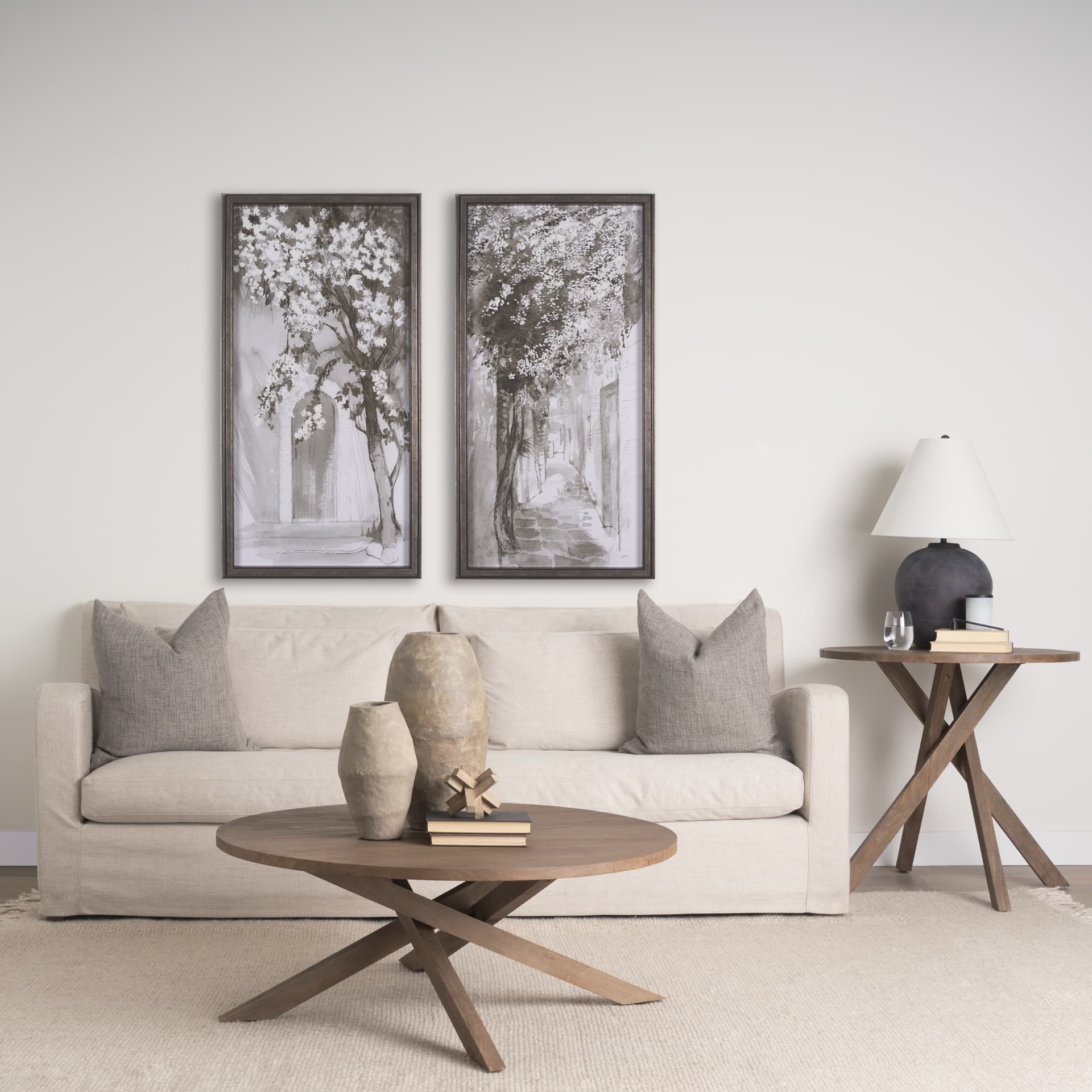 Blossoming Tree II by Mercana Studio a Hand Embellished Textured Framed Art Print — in a styled room