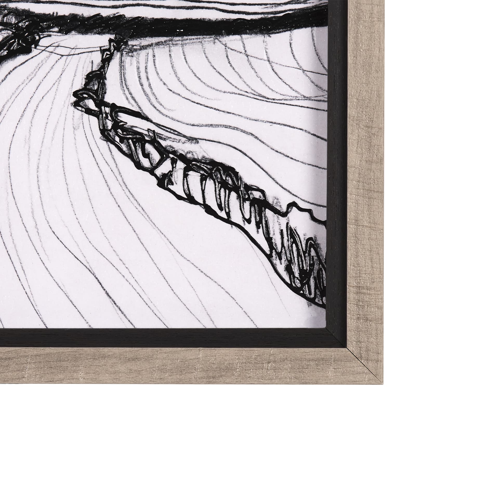 Rural Sketch-I by Mercana Studio a Hand Embellished Textured Framed Art Print — product photograph