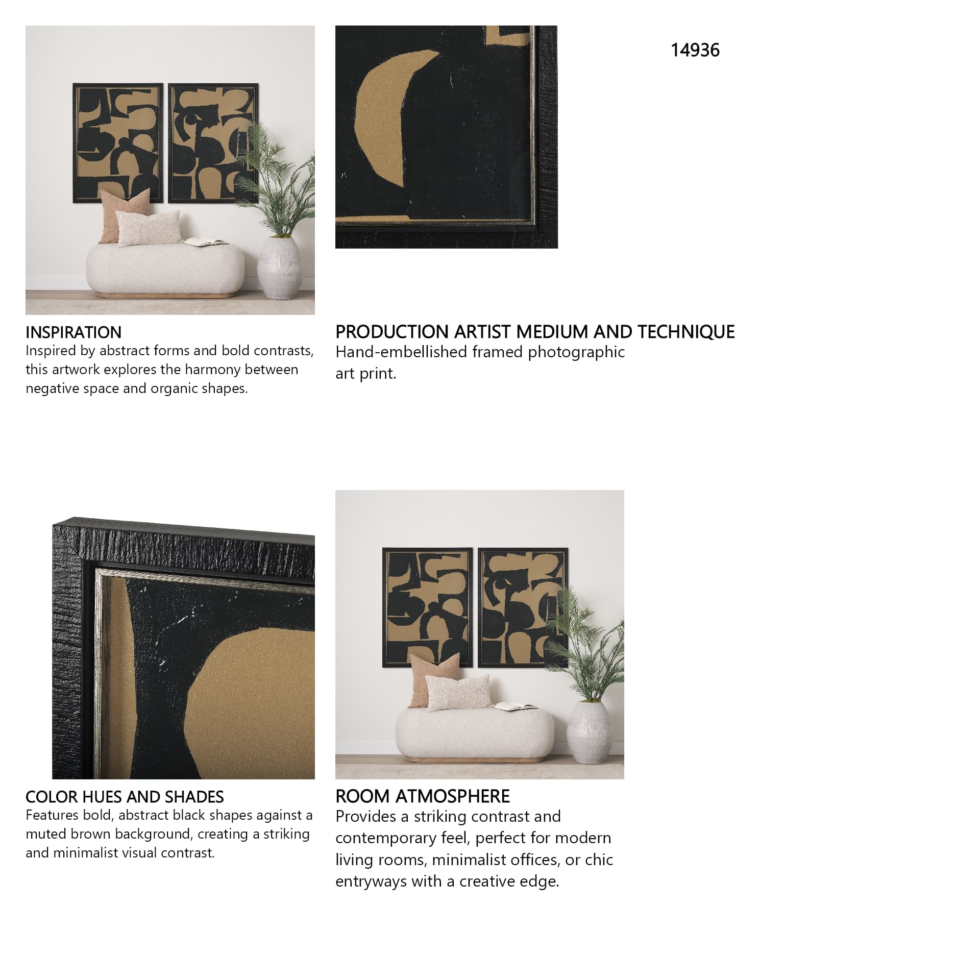 Kaldow by Mercana Studio a Hand Embellished Textured Framed Art Photograph Matted under Glass — in a styled room