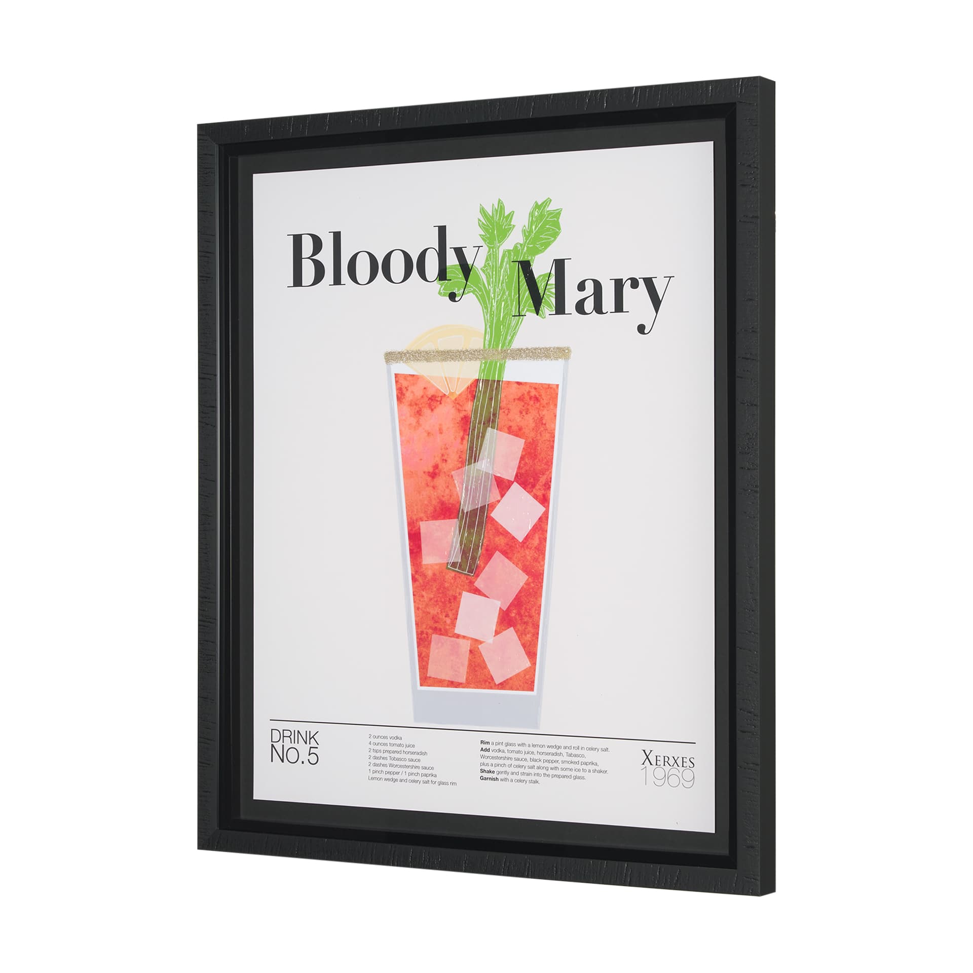 Bloody Mary by Mercana Studio a Hand Embelished Textured Framed Art Print Matted under Glass — product photograph