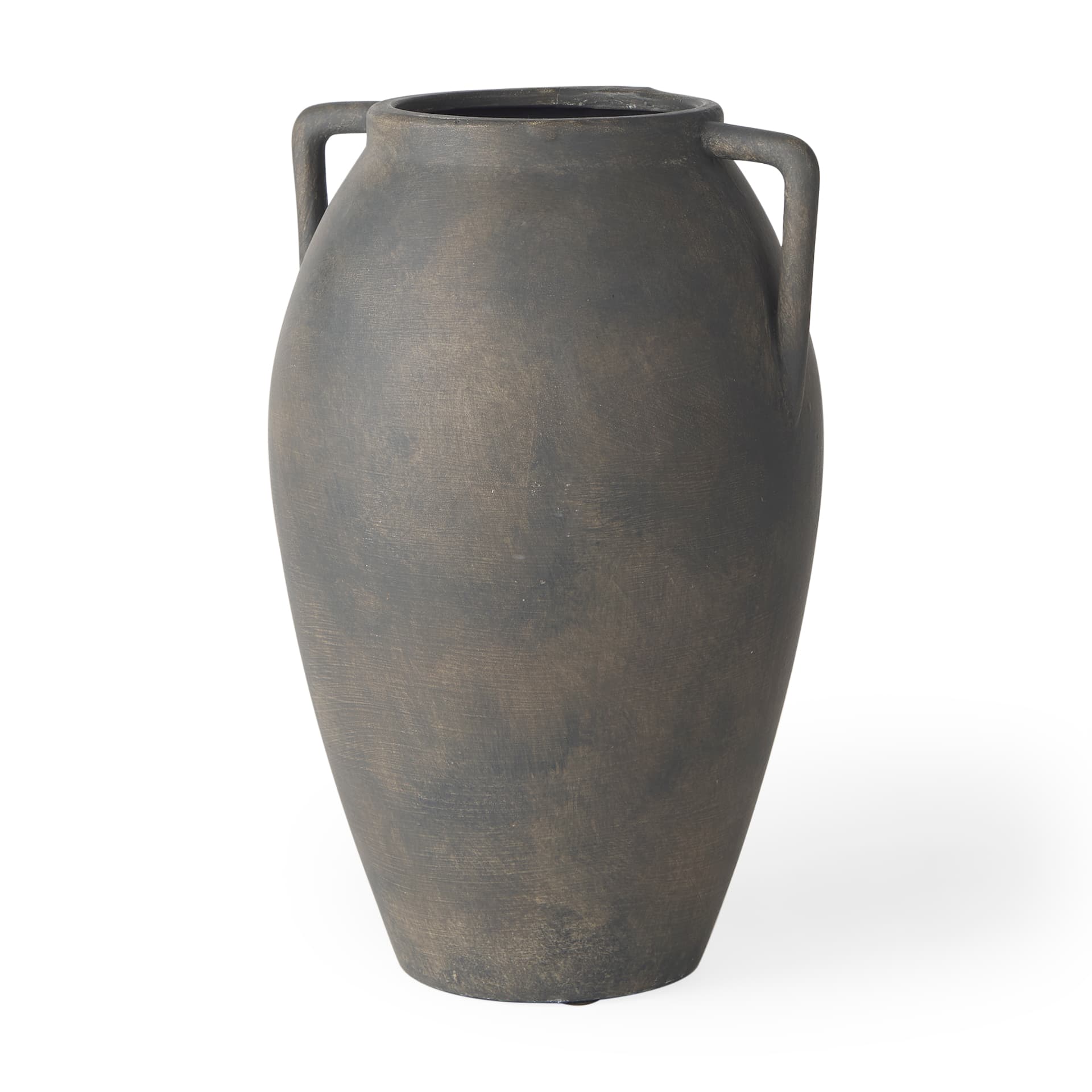 Kilian Medium Brown-Gray Double Ear Vase — product photograph