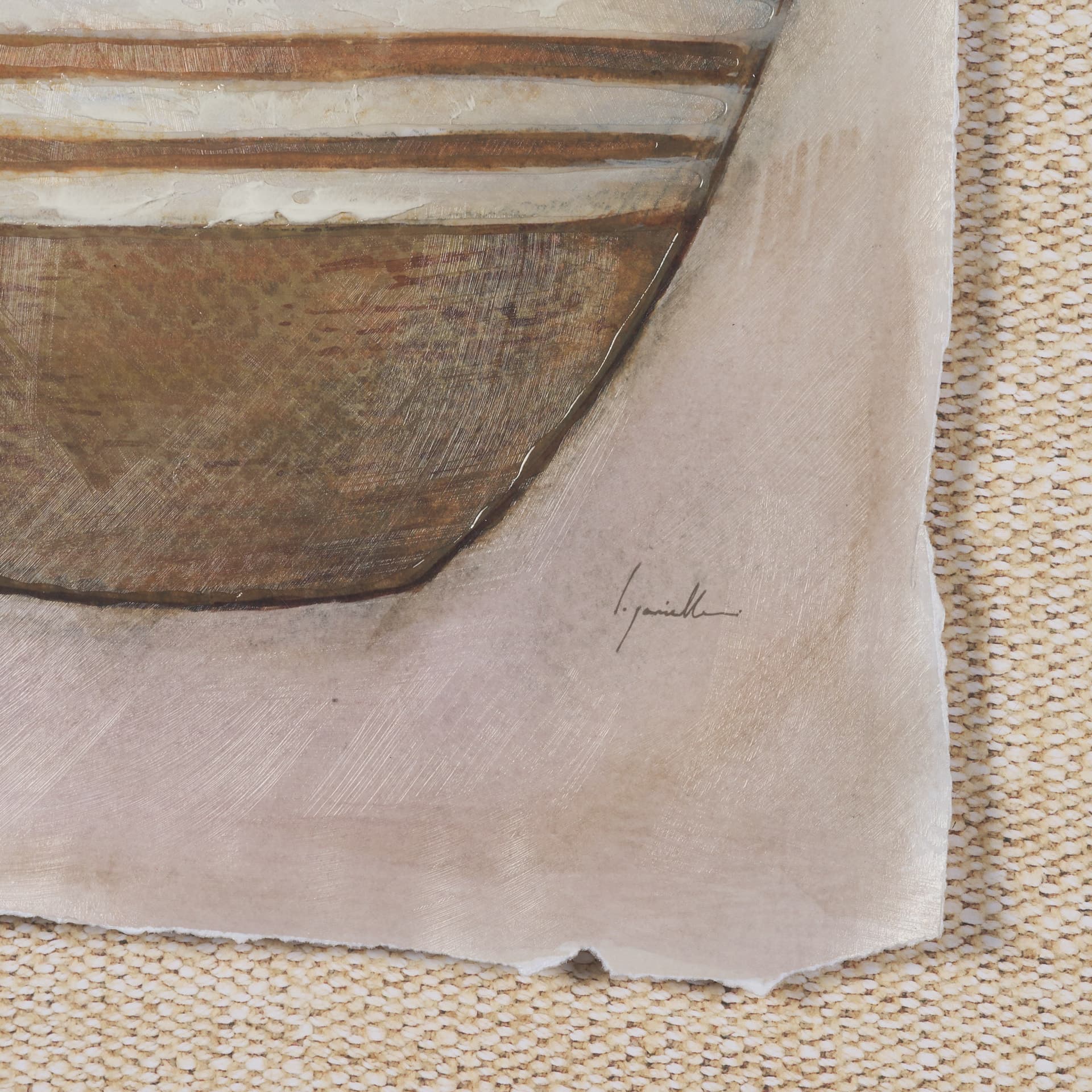 Peruvian Beginnings II by Mercana Studio Hand Embelished Textured Framed Artwork Matted under Glass — product photograph