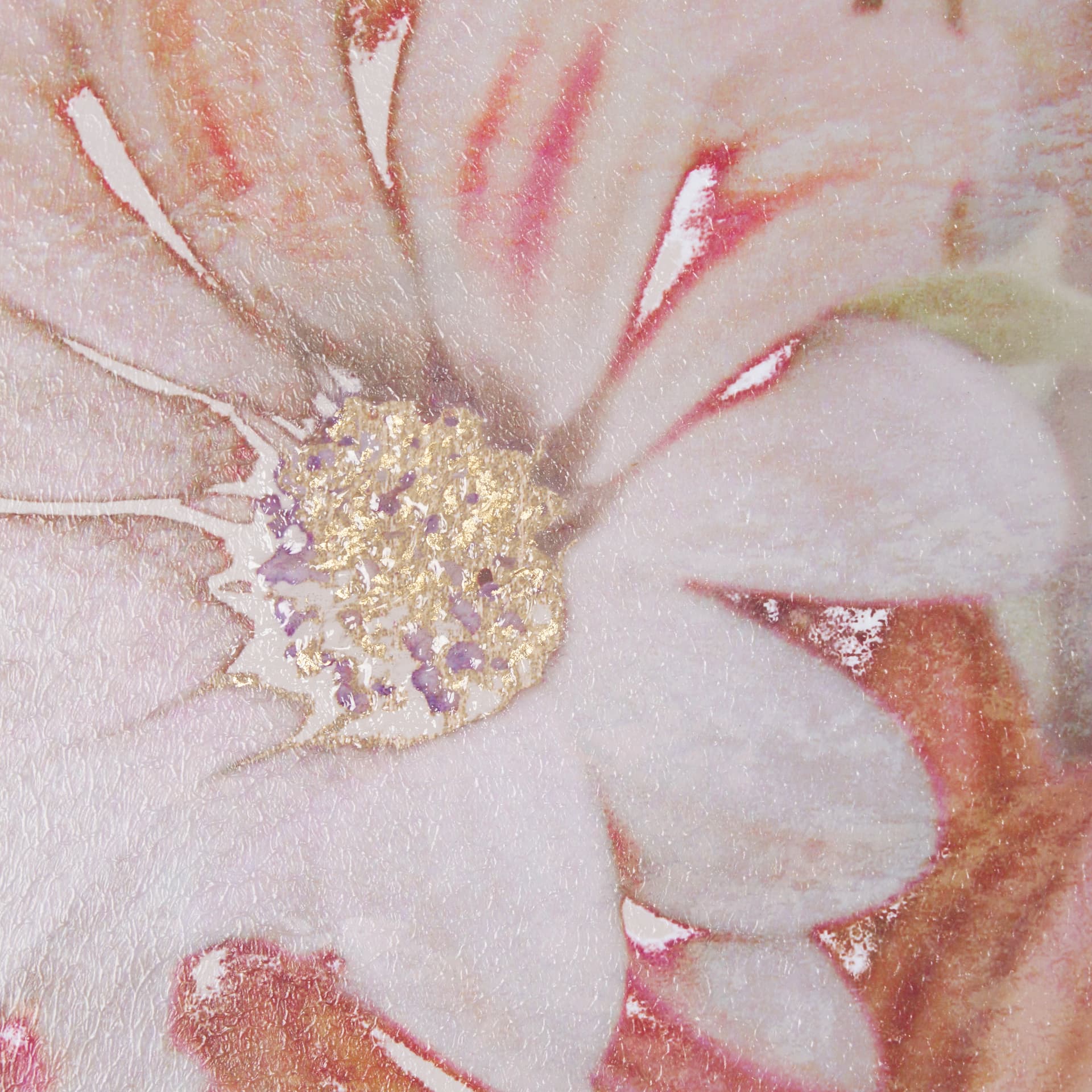 Subtle Florals I by Mercana Studio a Hand Embelished Textured Framed Art Print Matted under Glass — product photograph