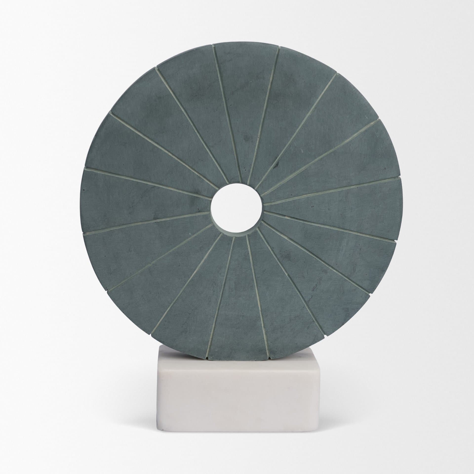 Orin Gray Marble Round Disc Decorative Object — product photograph