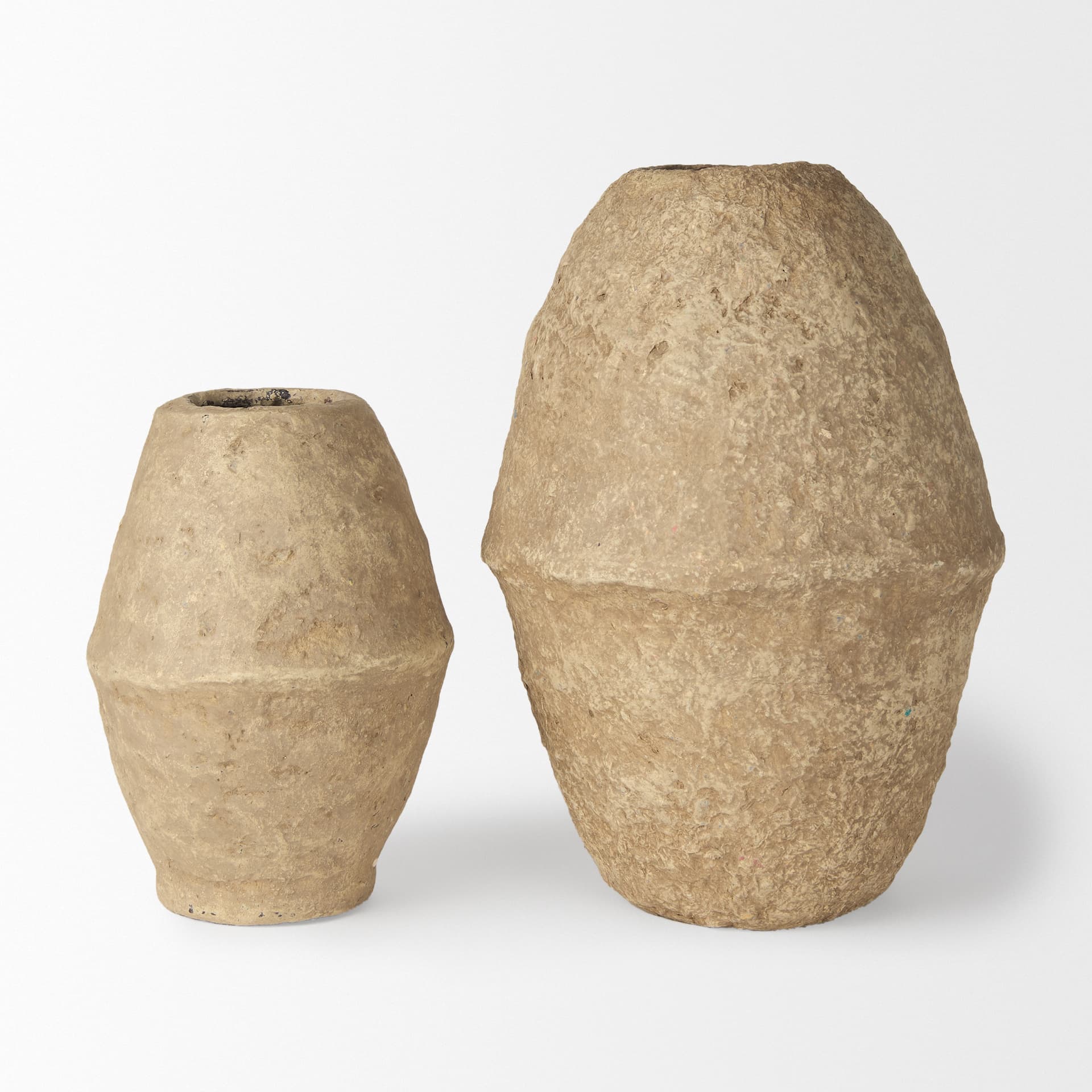 Rundal Large Beige Paper Mache Vase — product photograph
