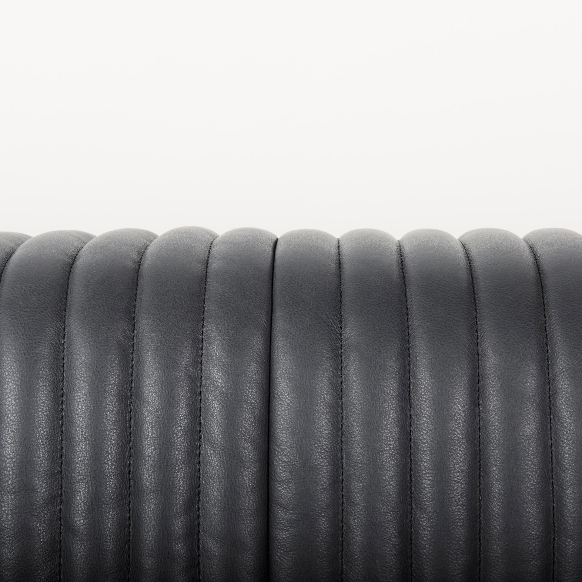 Ricciardo 82.5W Black Leather Wrapped Three Seater Sofa — product photograph