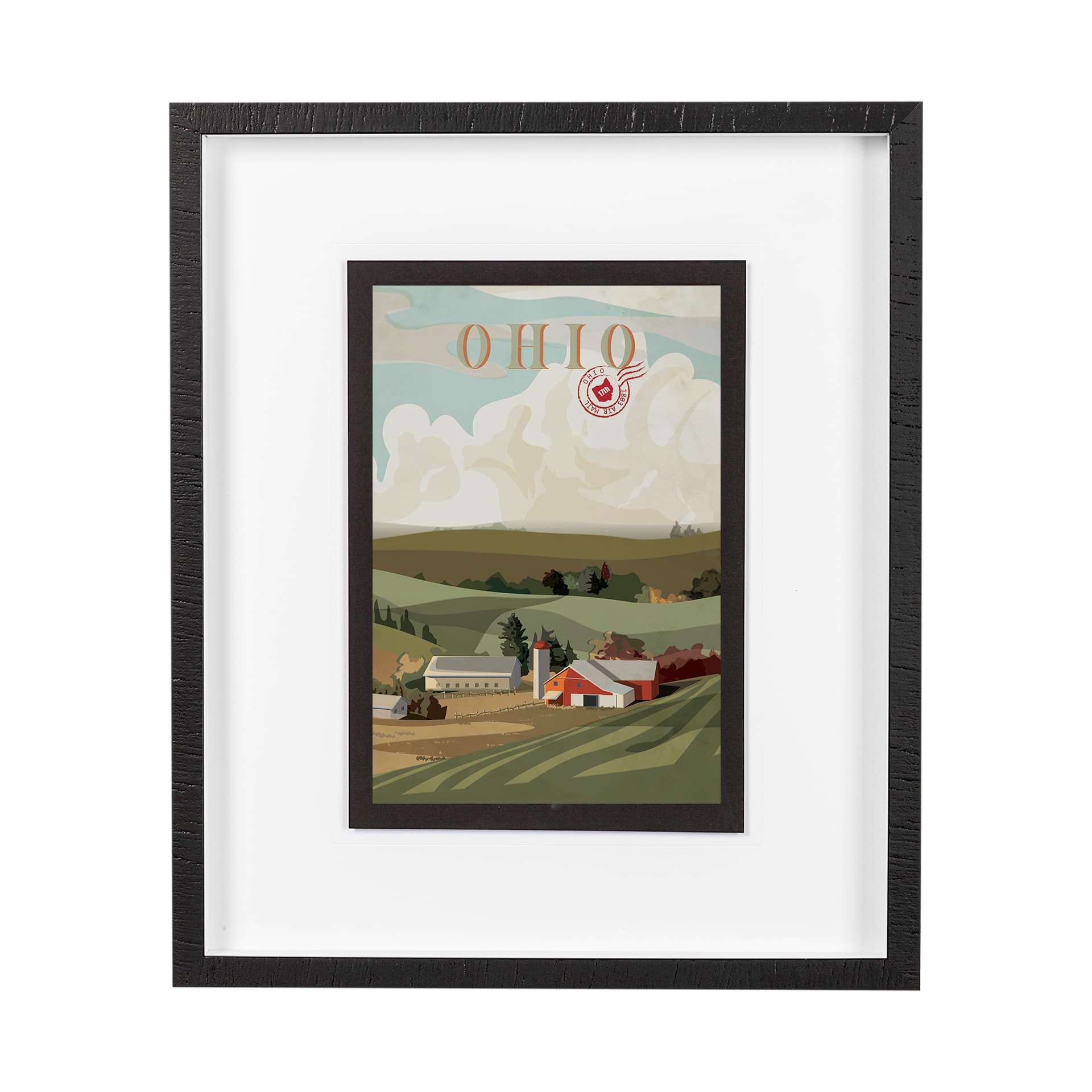 Ohio Go USA (M) by Mercana Studio a Framed Art Print Matted under Glass — product photograph