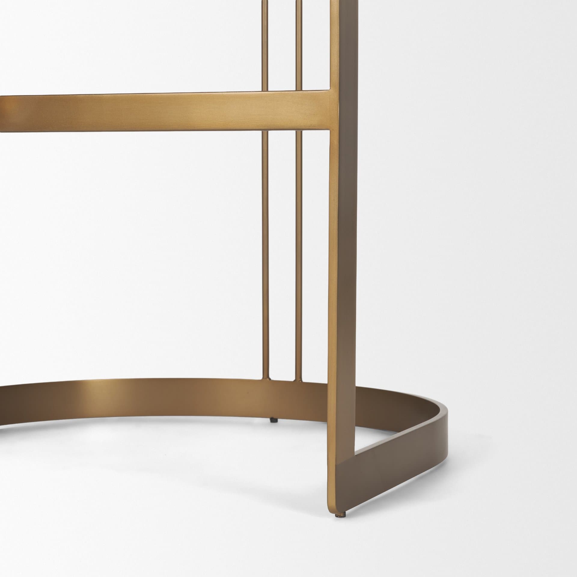 Hollyfield Low Back 28.75in Seat Bar Stool | Cognac Brown Leather — product photograph