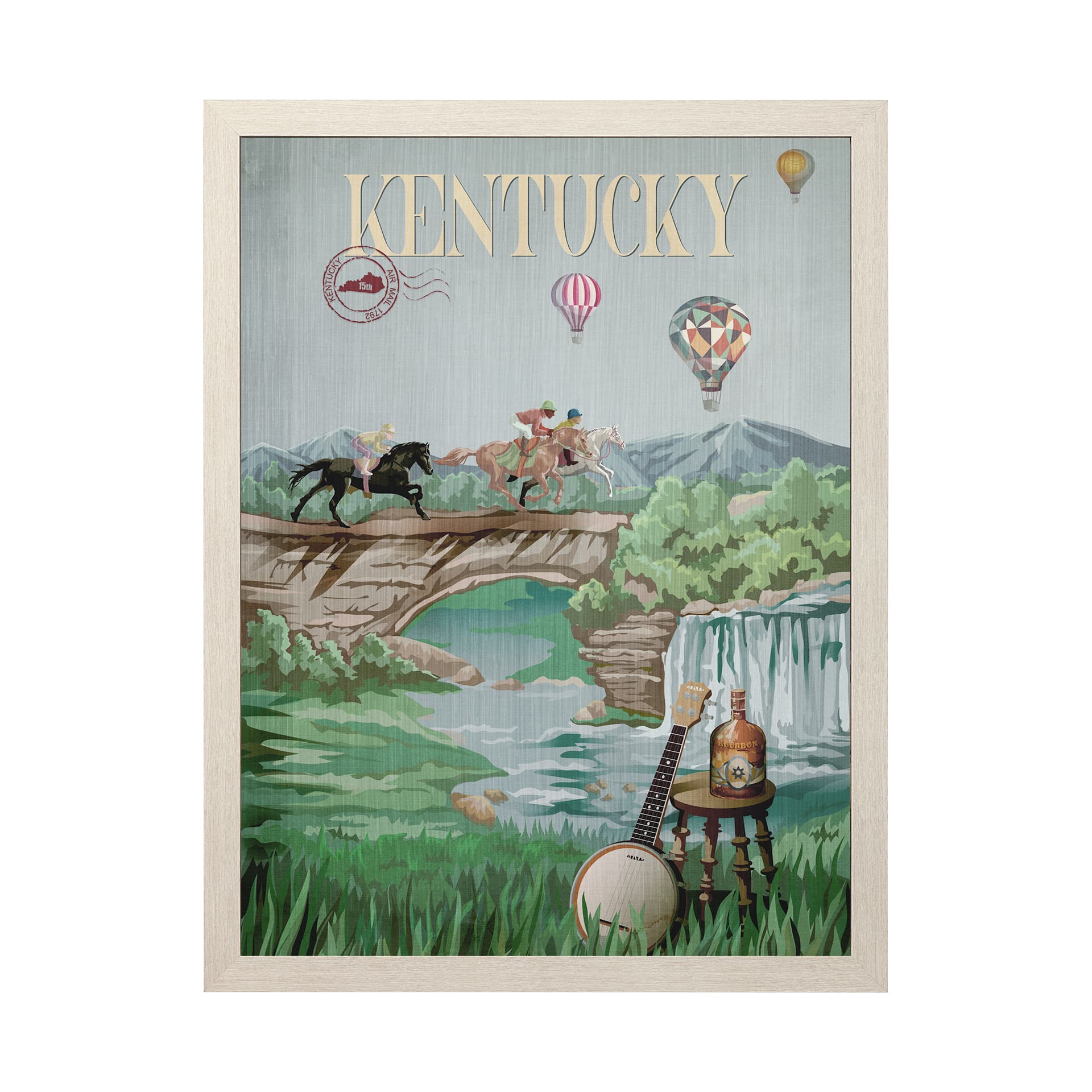 Kentucky Go USA (L) by Mercana Studio a Hand Embellished Decograph Framed Art Print — product photograph