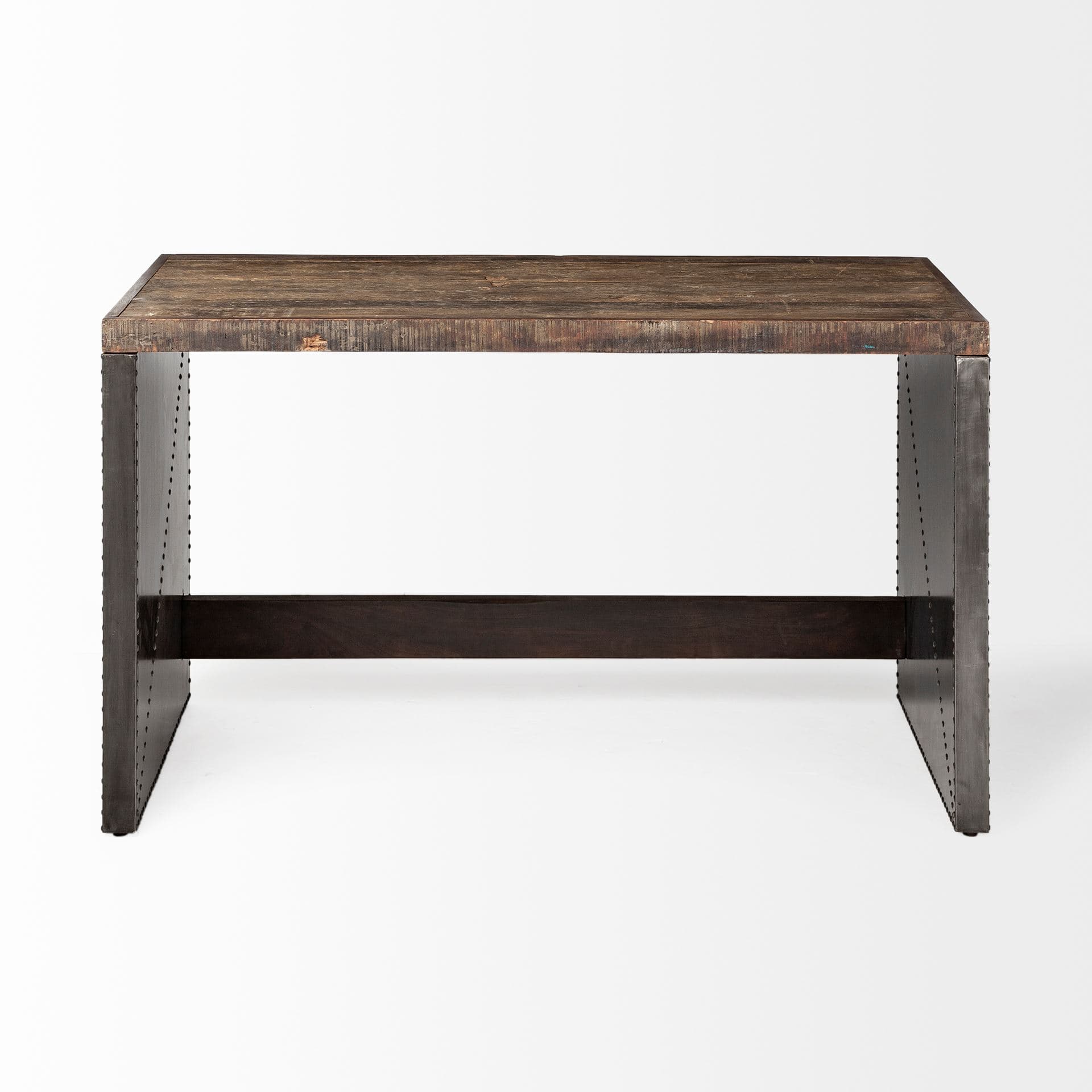 Orwell 52L x 28W Brown Wood Top Metal Cladded Frame Office Desk — product photograph