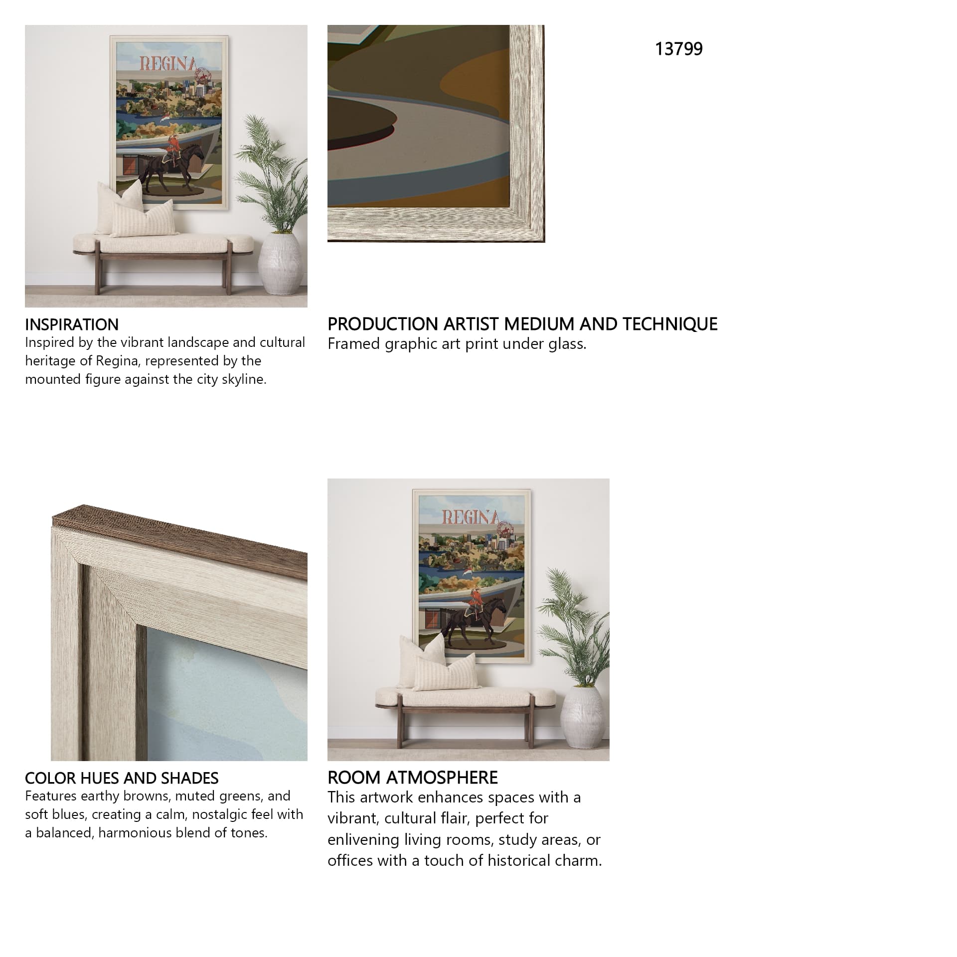 Regina Go Canada (XL) by Mercana Studio a Hand Embellished Decograph Framed Art Print under Glass — in a styled room