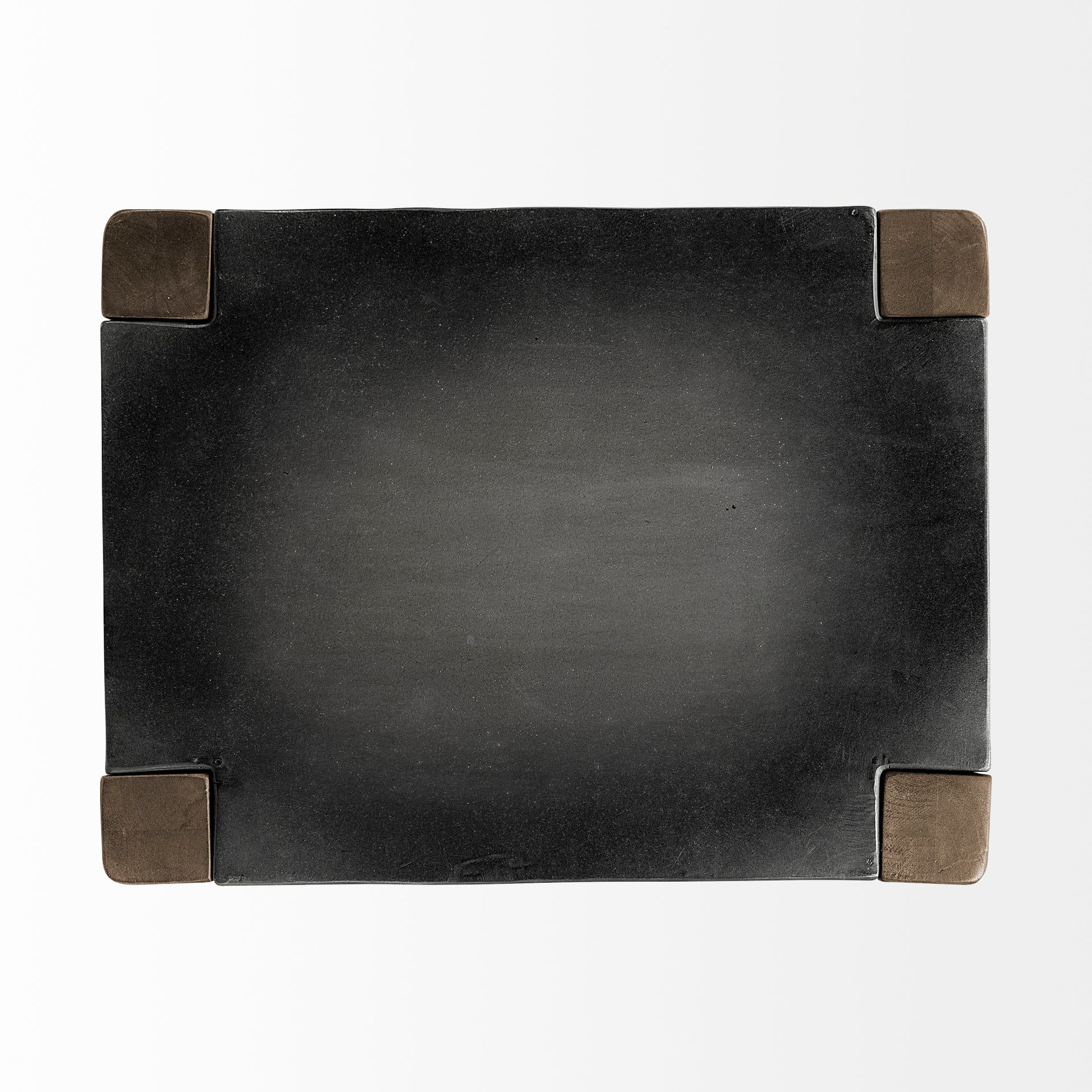 Nell Backless 30in Seat Bar Stool | Black Metal w/ Light Brown Wood — product photograph
