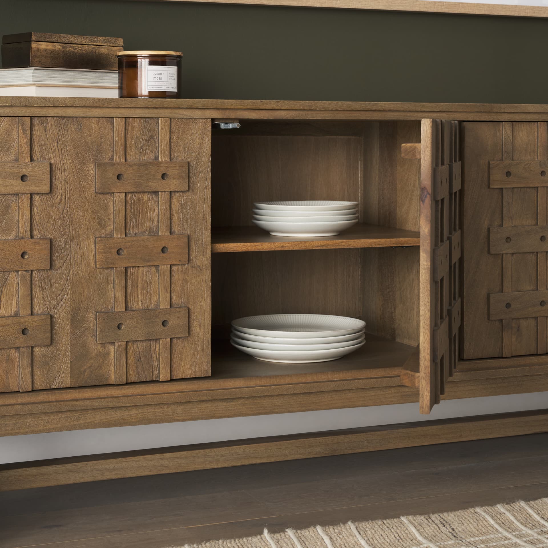 Truss Cool Brown Wood 4 Door Closed Sideboard — product photograph