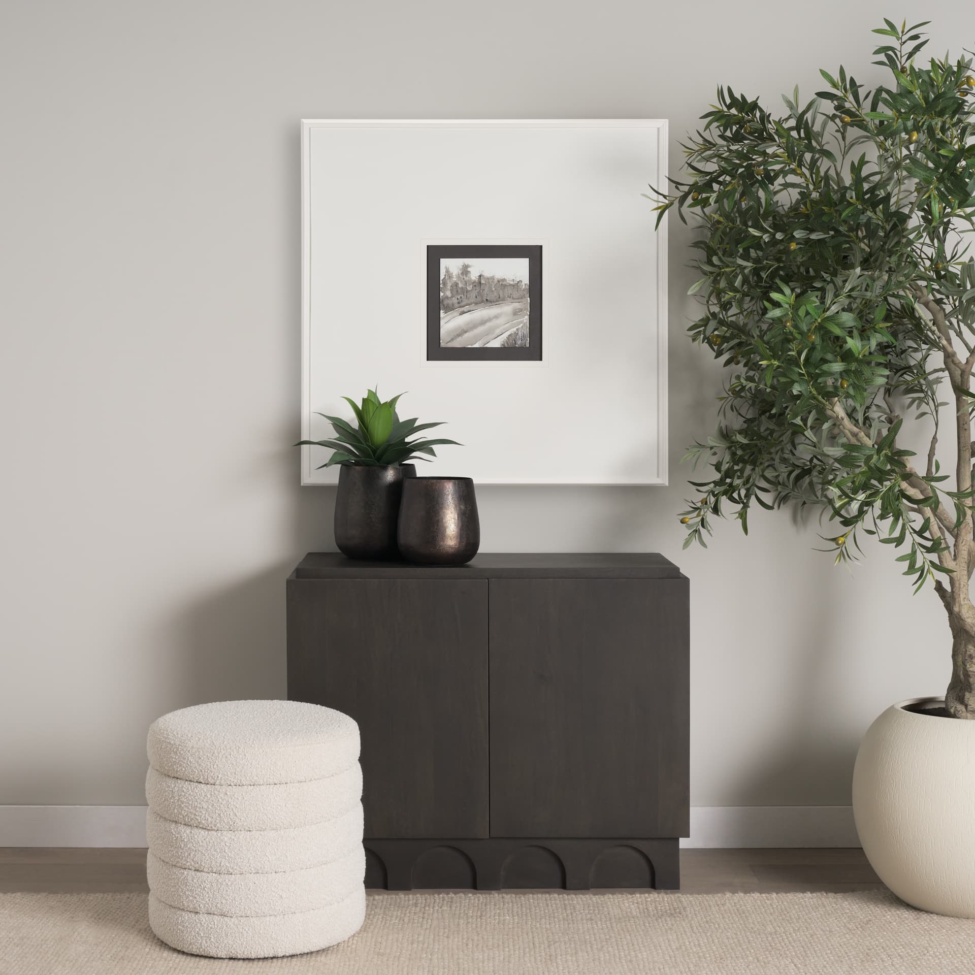 Country Road by Studio M a Handmade Original Framed Artwork under Glass — in a styled room