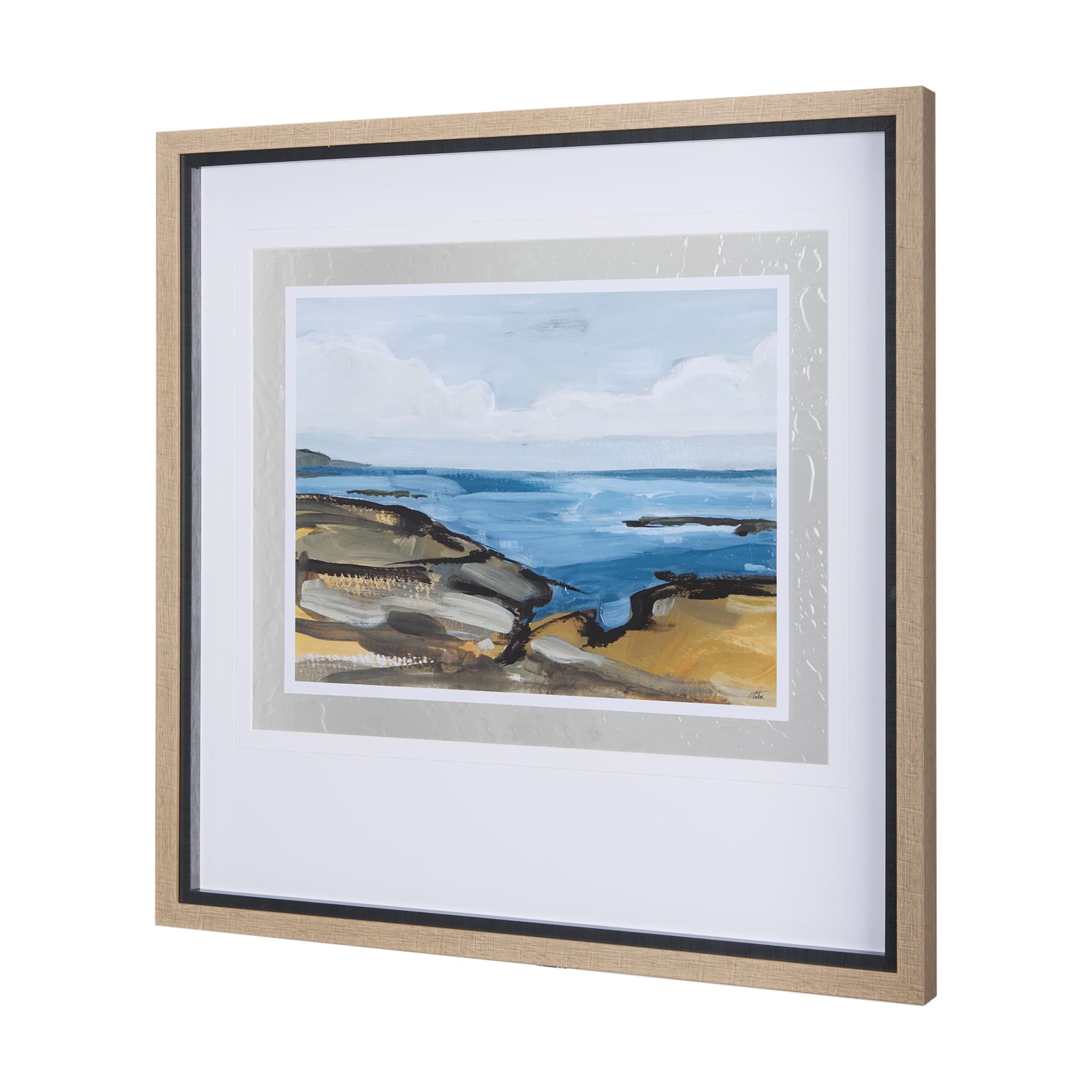 Grey Sky I by Mercana Studio a Hand Embellished Textured Framed Art Print Matted under Glass — product photograph