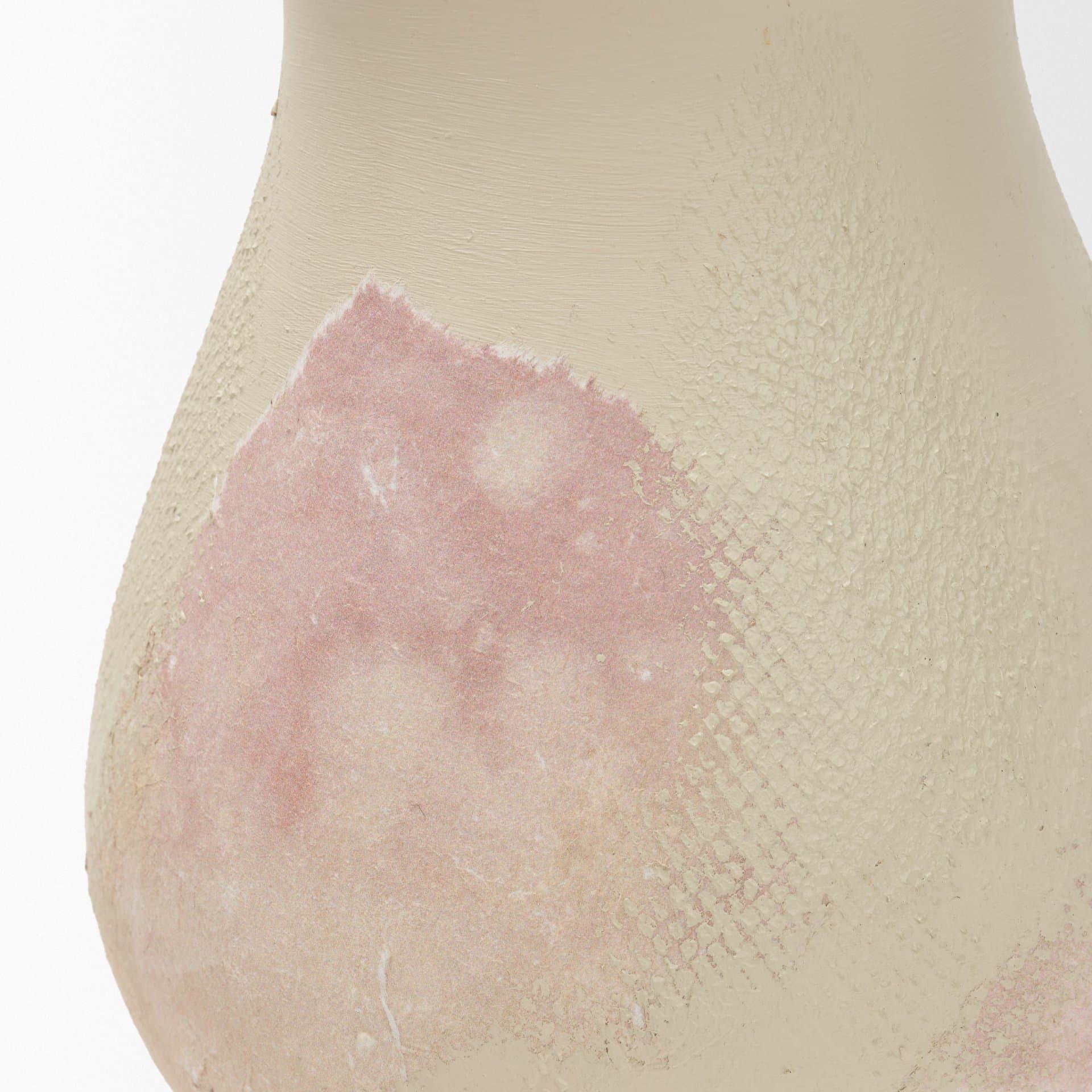 Velo Cream w/Blush Pink Hand-Painted Terracotta Decorative Vase — product photograph
