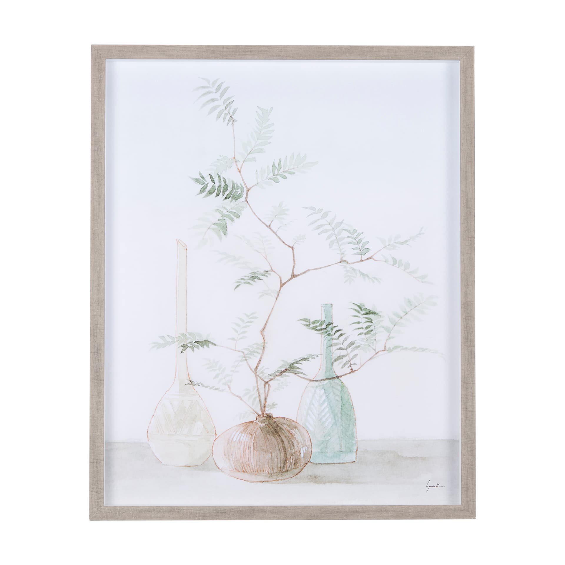Boho BranchesI by Mercana Studio a Hand Embellished Textured Framed Art Print Matted under Glass — product photograph