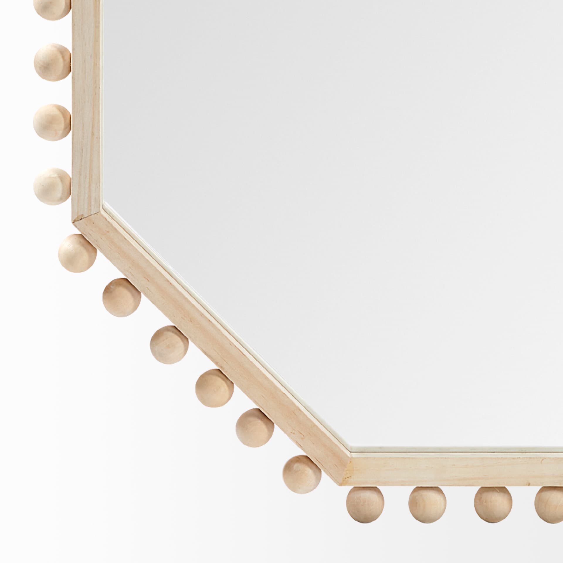Torquay 33L x 33H Natural Wood Octagon Frame Mirror — product photograph